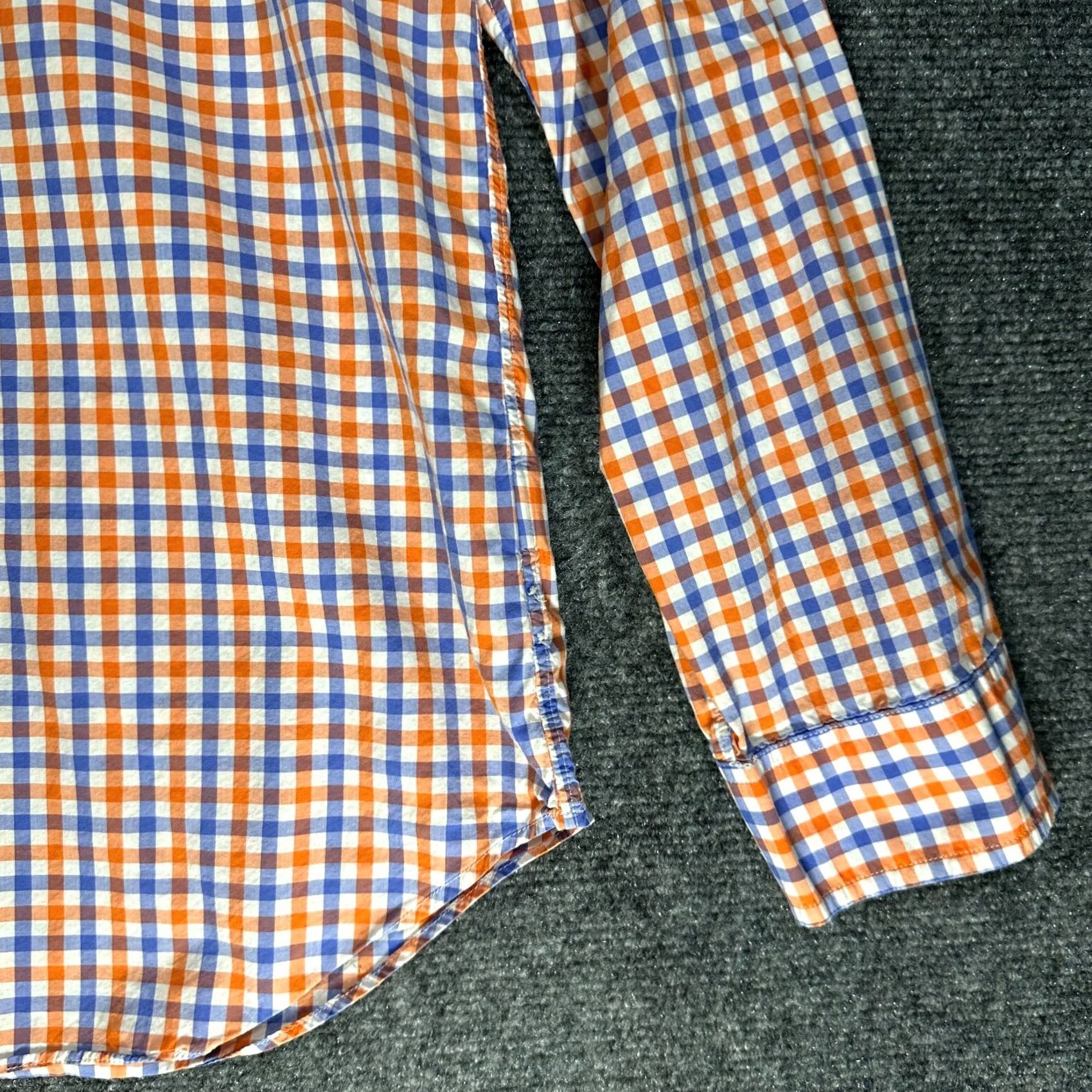 J.Crew J.CREW Shirt Mens L Lightweight Cotton Orange Blue Check Button-Down Size US L / EU 52-54 / 3 - 3 Thumbnail