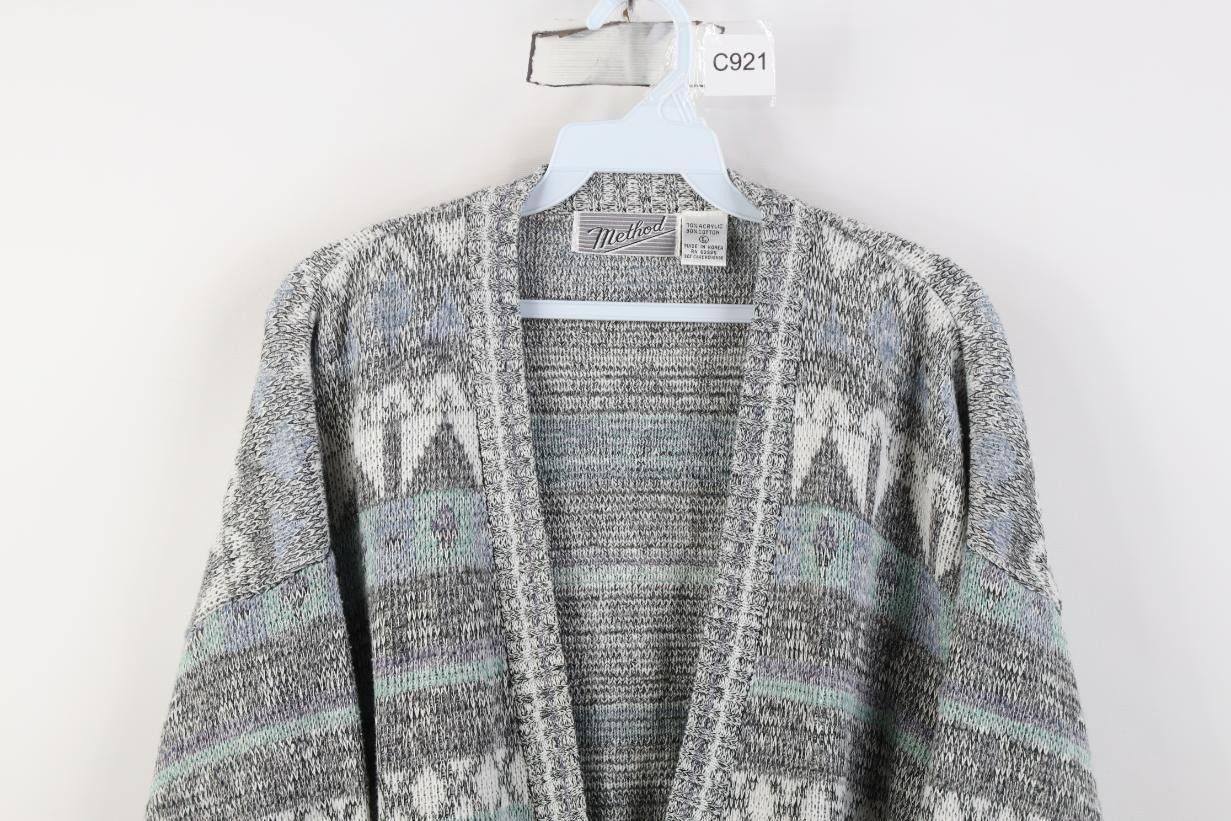 Vintage Vintage 90s Streetwear Striped Knit Cardigan Sweater Size US L / EU 52-54 / 3 - 2 Thumbnail