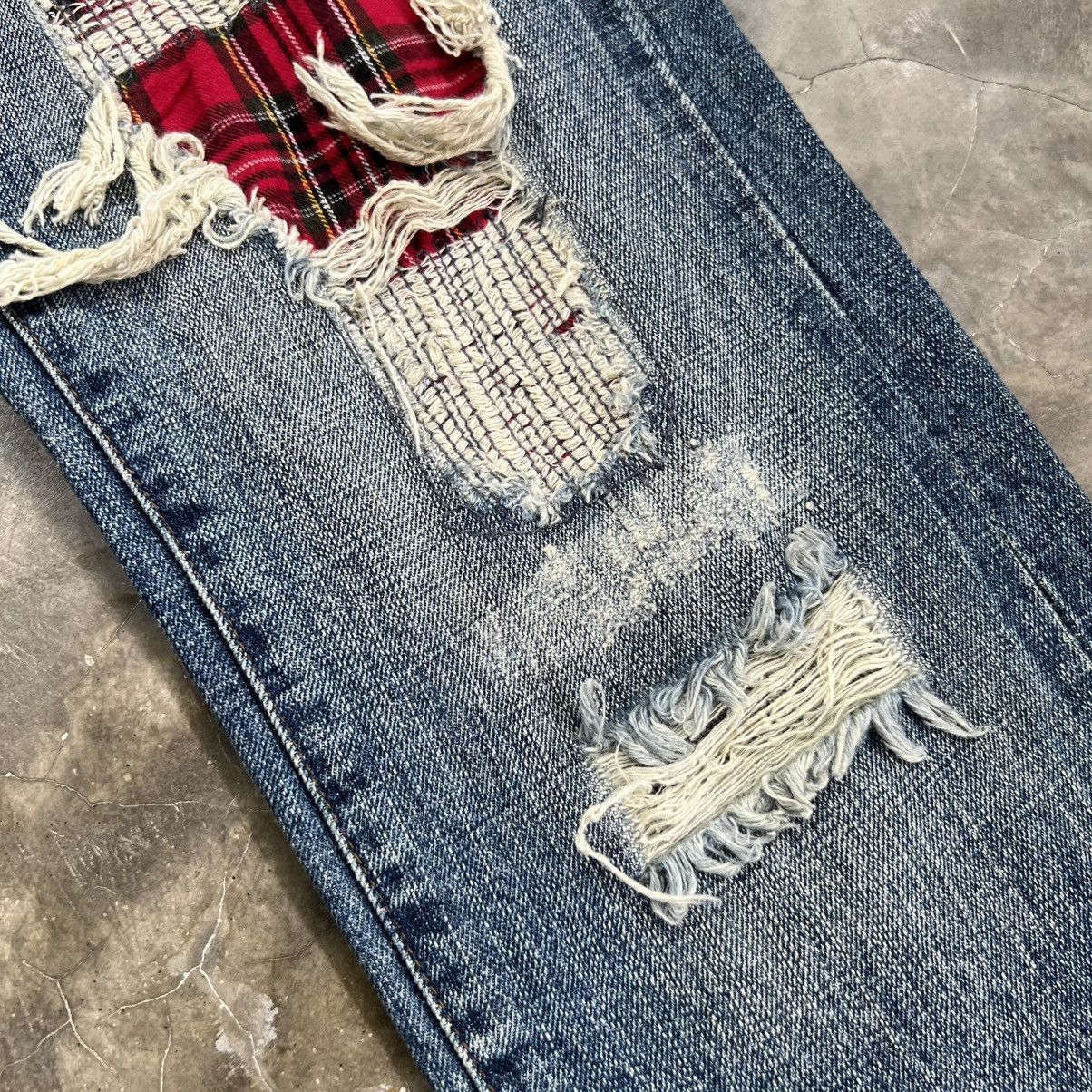 Japanese Brand Junya Watanabe Style Patchwork Sashiko Boro Selvedge Jeans Size US 31 - 7 Thumbnail