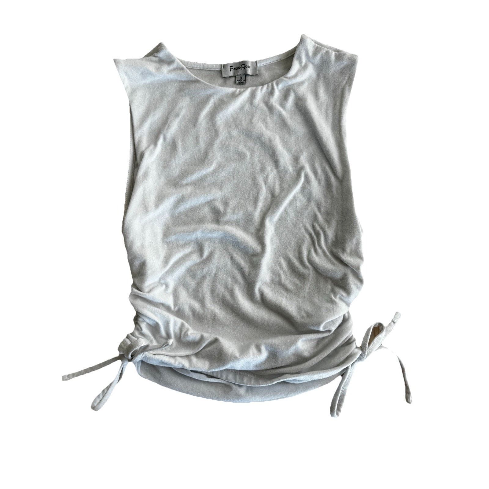 Other Womens Faded Rose white tank top with ruched with side tie Size S / US 4 / IT 40 - 1 Thumbnail
