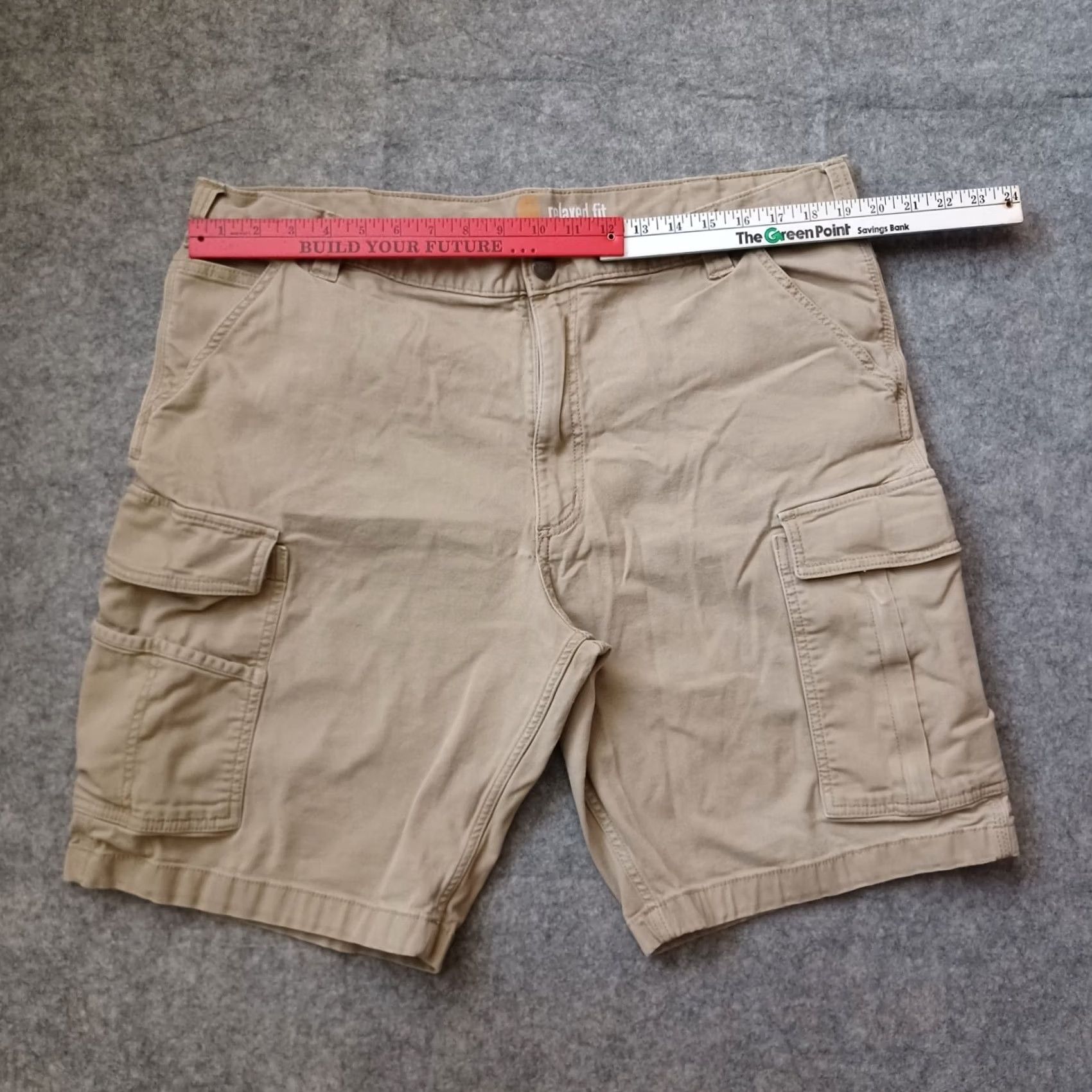 Carhartt Carhartt Cargo Shorts Mens 42 Beige Relaxed Fit Pockets Hiking Button Outdoor Cargo Shorts Beige Mens 42 Classic Outdoor Carhartt Cargo Shorts Size US 42 / EU 58 - 6 Thumbnail