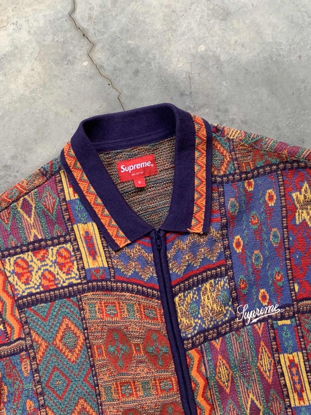 Supreme Supreme Patchwork Knit Zip Up Polo SS20 Size US S / EU 44-46 / 1 - 3 Thumbnail