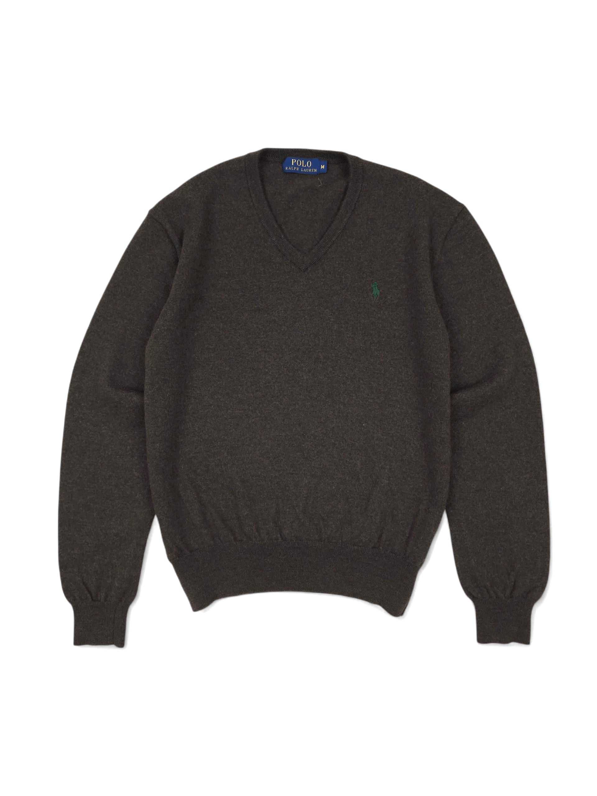 Polo Ralph Lauren 💎 Vintage Polo Ralph Lauren Brown V-neck Wool Sweater Size M / US 6-8 / IT 42-44 - 1 Thumbnail