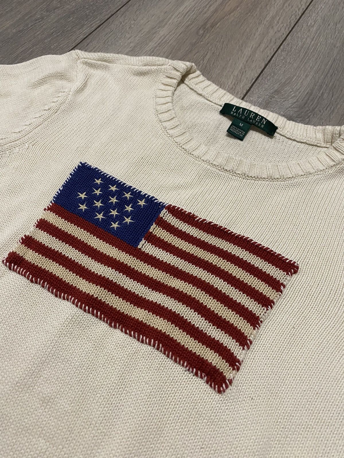 Polo Ralph Lauren Vintage Polo Ralph Lauren American Flag Sweater Big Logo Y2K Size M / US 6-8 / IT 42-44 - 2 Thumbnail