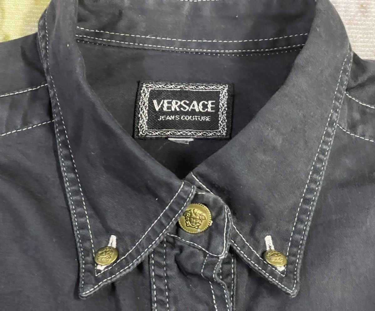 Versace Jeans Couture × Vintage Versace Vintage Black White Contrast Stitch Long Sleeve Size US XL / EU 56 / 4 - 14 Thumbnail