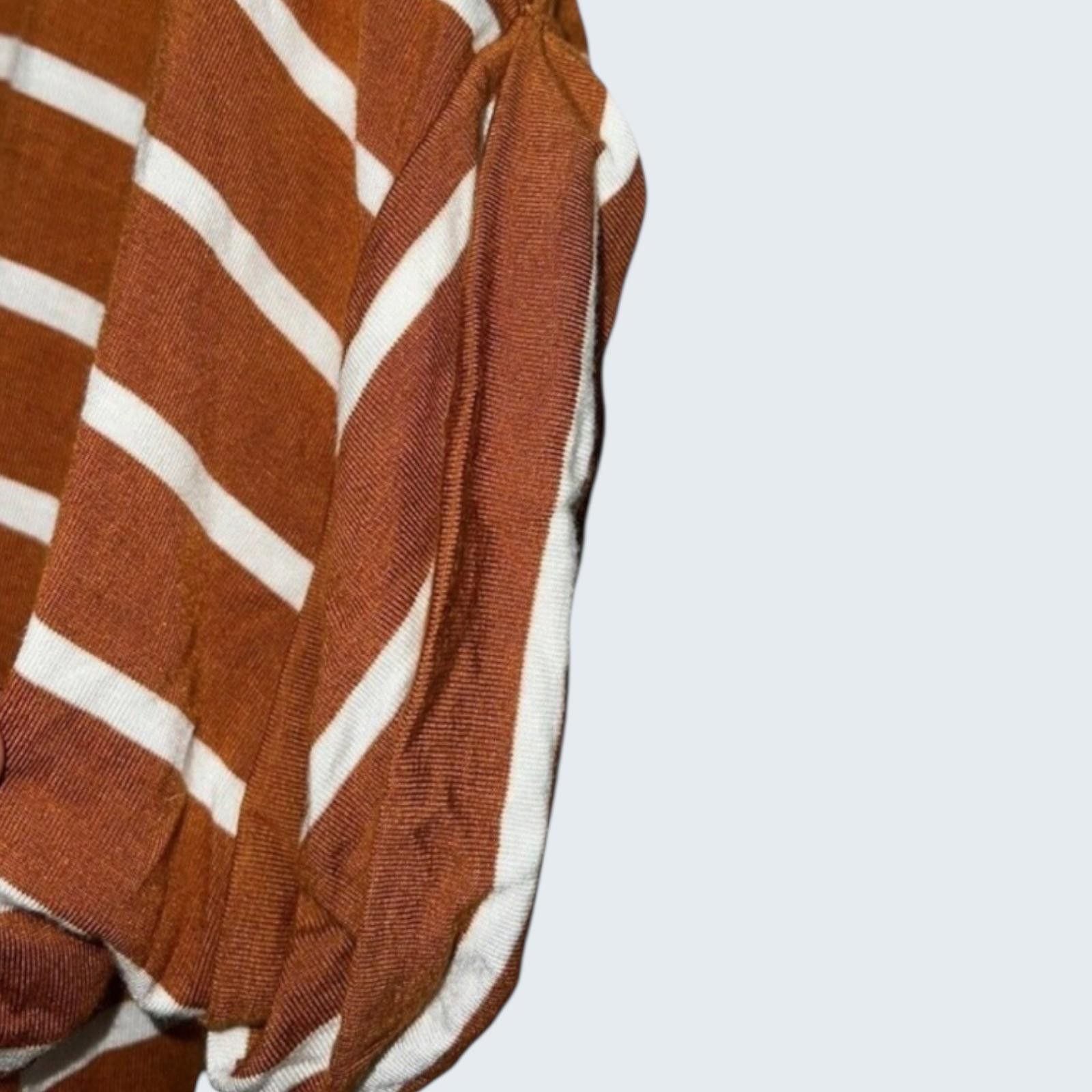 Other Zenana Striped Short Sleeve Romper Rust Brown White XL Size 40" / US 18 - 5 Thumbnail