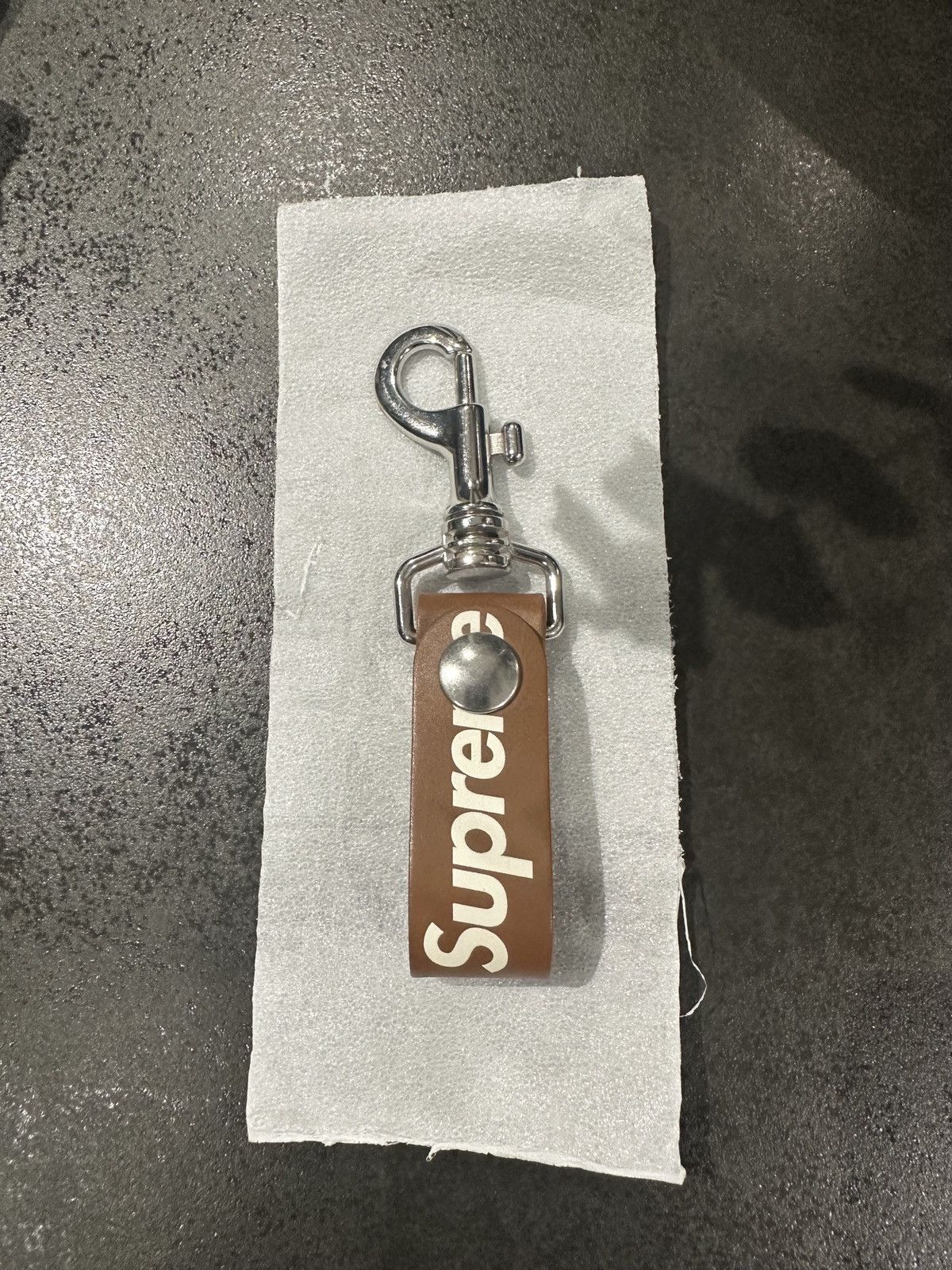 Supreme Leather Key Loop Brown