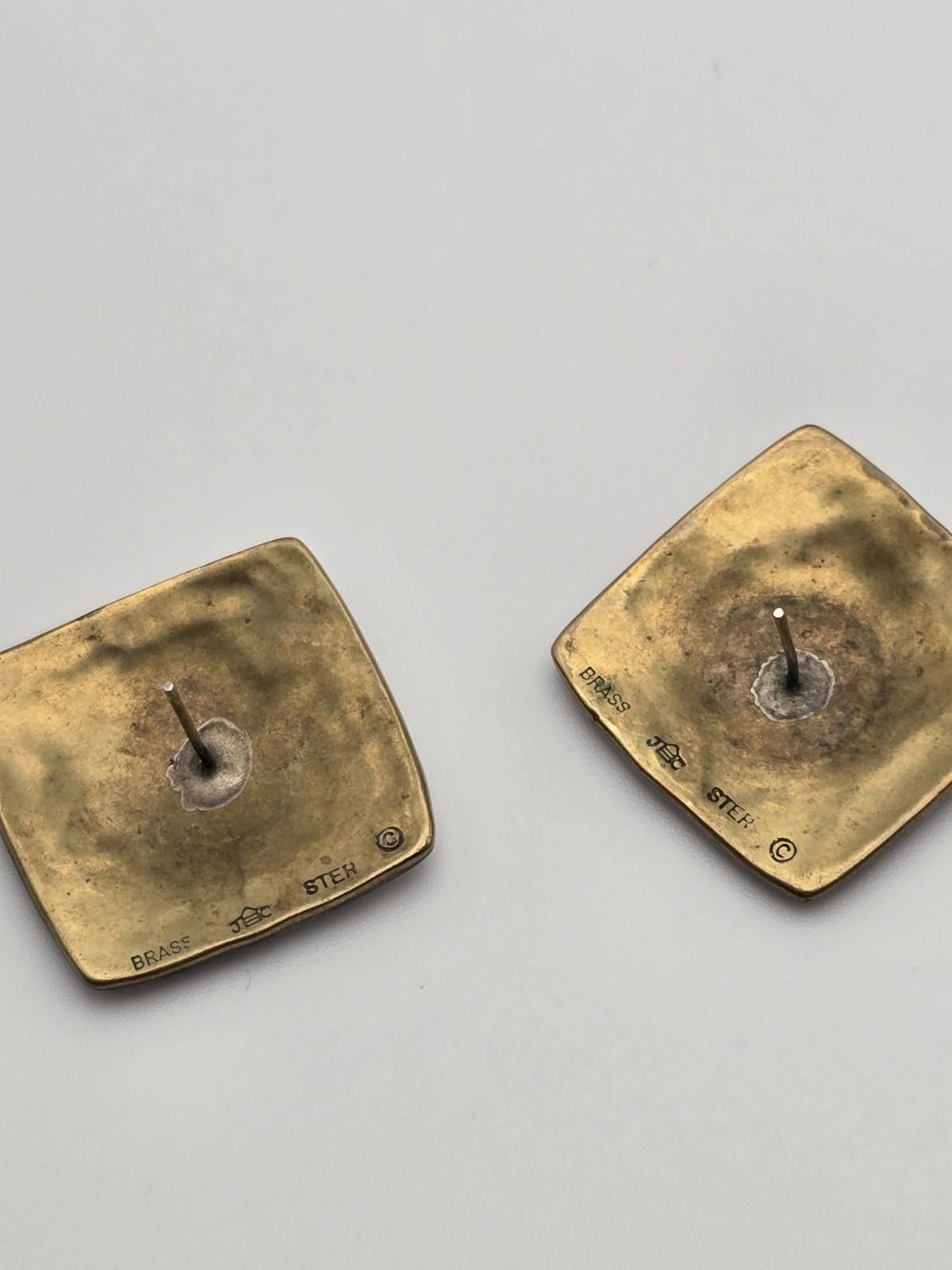 Other Jeep Collins Sterling & Brass Square Modernist Earrings Size ONE SIZE - 4 Thumbnail