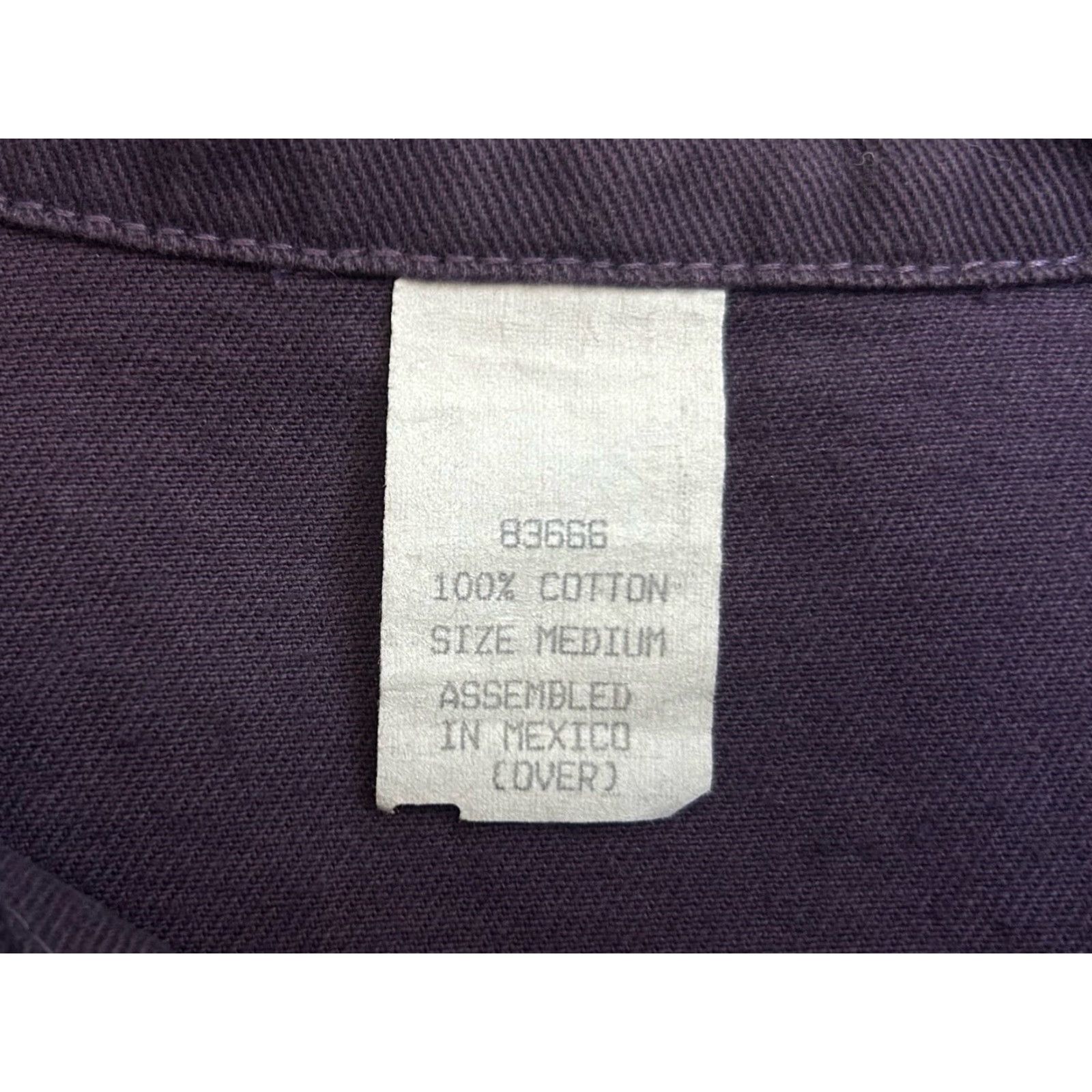 Vintage VINTAGE Boss Denim Jacket Mens M Purple 90s Deadstock NWT Side Pockets Embossed Back Logo 25.5” Long 23” Across 23” Shoulder to Hem Size US 31 - 5 Thumbnail