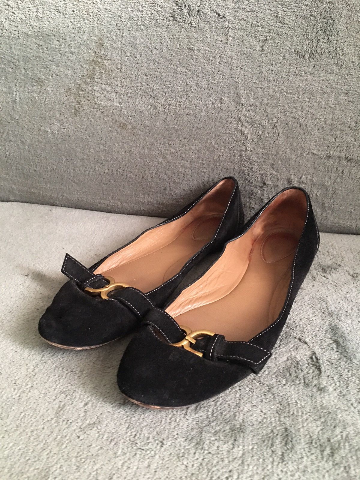 Chloe CHLOE Suede Black Flats Pumps EU 37 Size US 7 / IT 37 - 2 Thumbnail