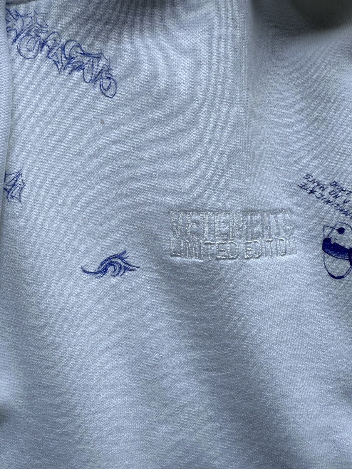 Vetements Vetements Limited Edition Men’s Terry Scribble Hoodie Size US L / EU 52-54 / 3 - 4 Thumbnail