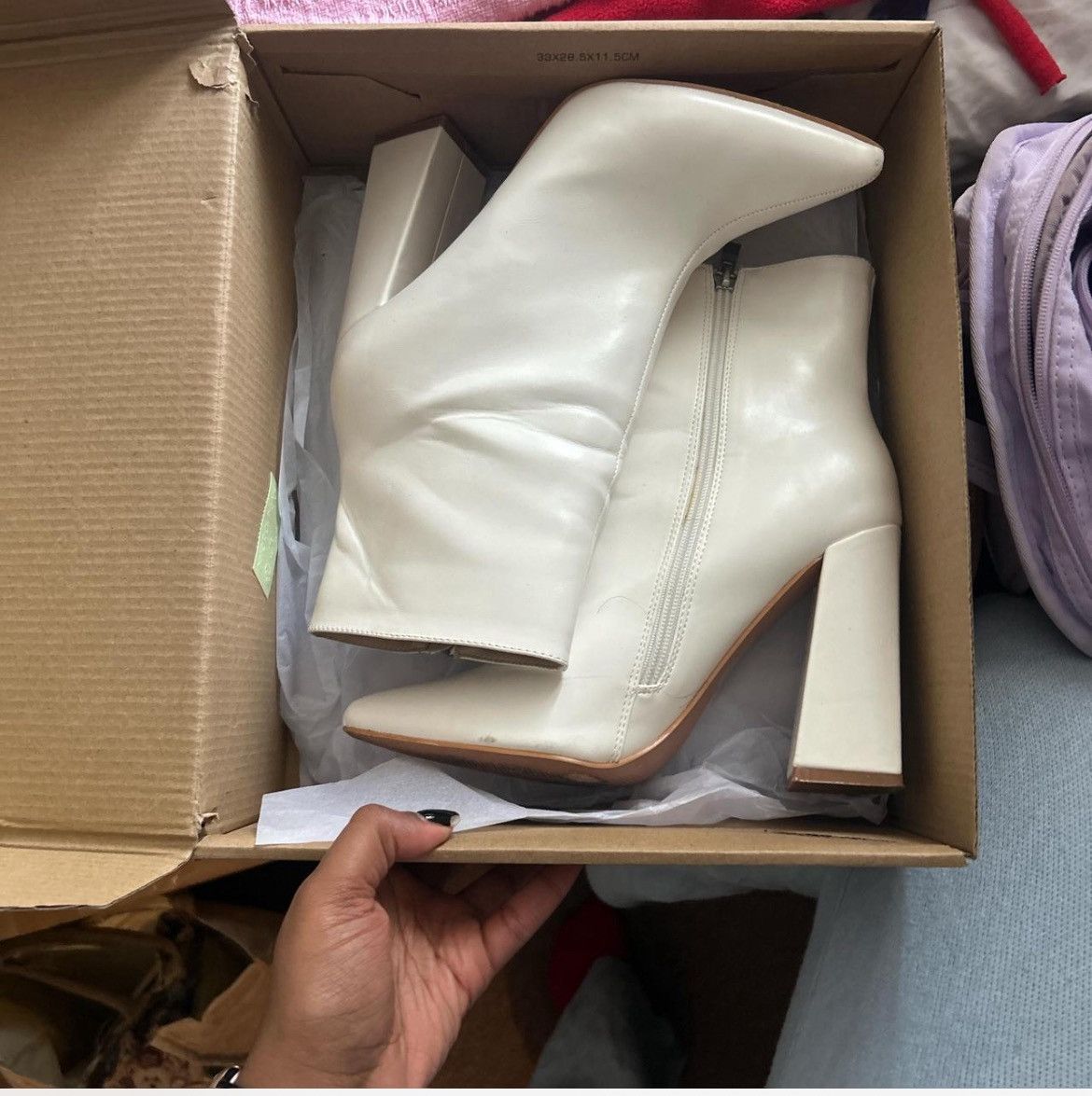 PrettyLittleThing White ankle boots with heel Size US 8 / IT 38 - 3 Thumbnail