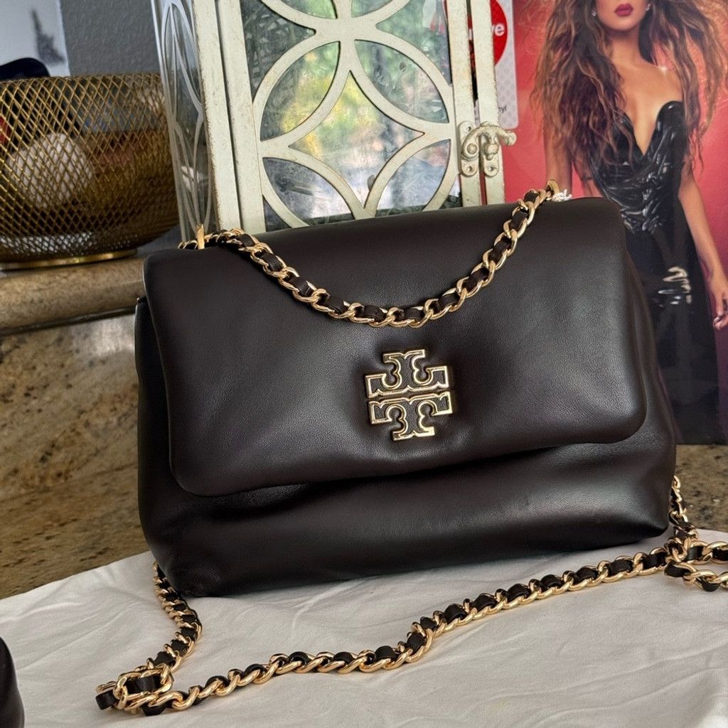 Tory Burch TORY BURCH BRITTEN LEATHER PUFFY ADJUSTABLE SHOULDER BAG Size ONE SIZE - 5 Thumbnail