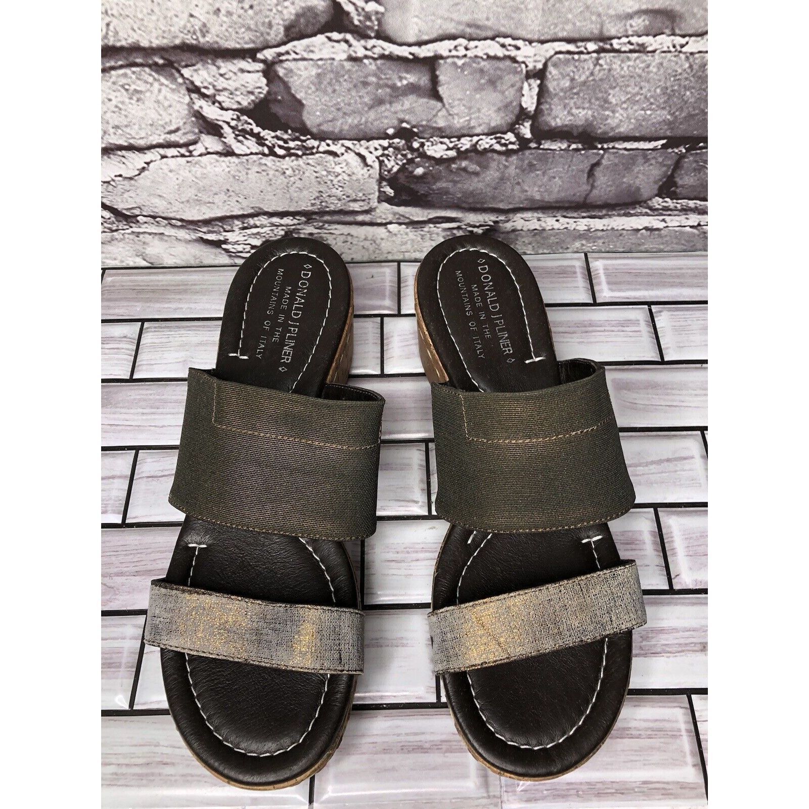 Donald Pliner Donald Pliner Shera Copper Metallic Straps Cork Wedge Sandal Size US 7.5 / IT 37.5 - 15 Thumbnail