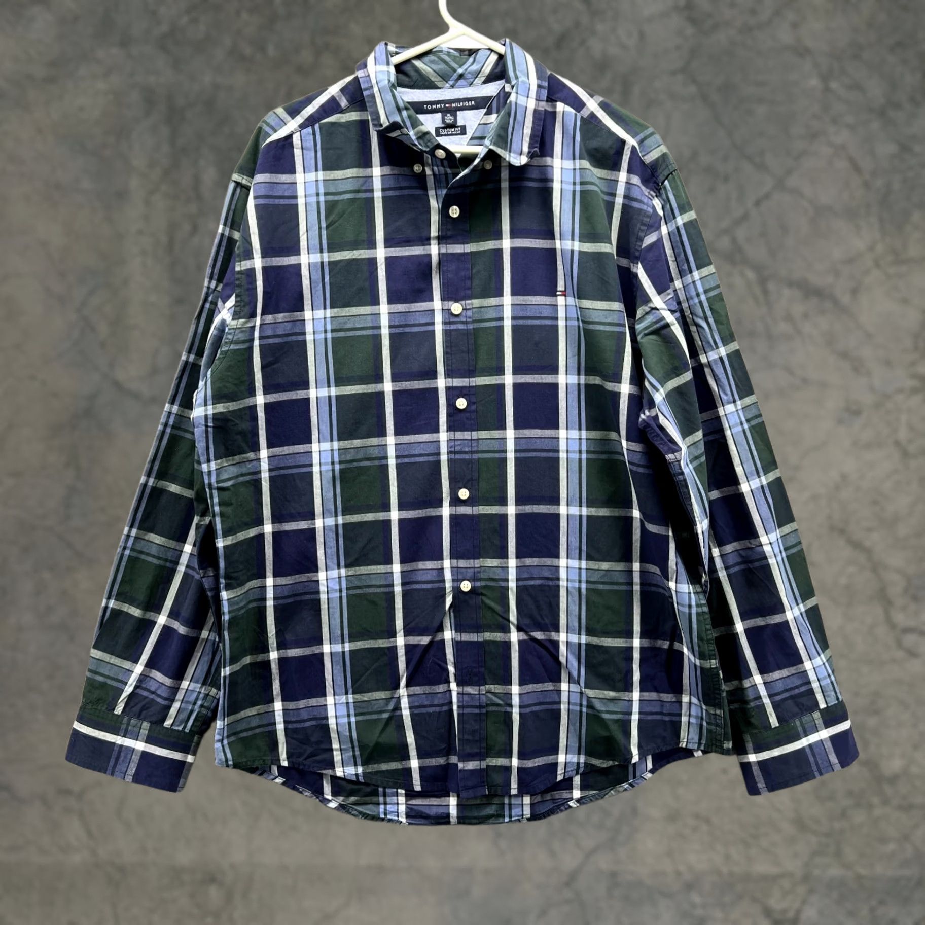Tommy Hilfiger VINTAGE Tommy Hilfiger Shirt Men XL Blue Green Plaid Button-Down Casual Regular Size US XL / EU 56 / 4 - 1 Thumbnail