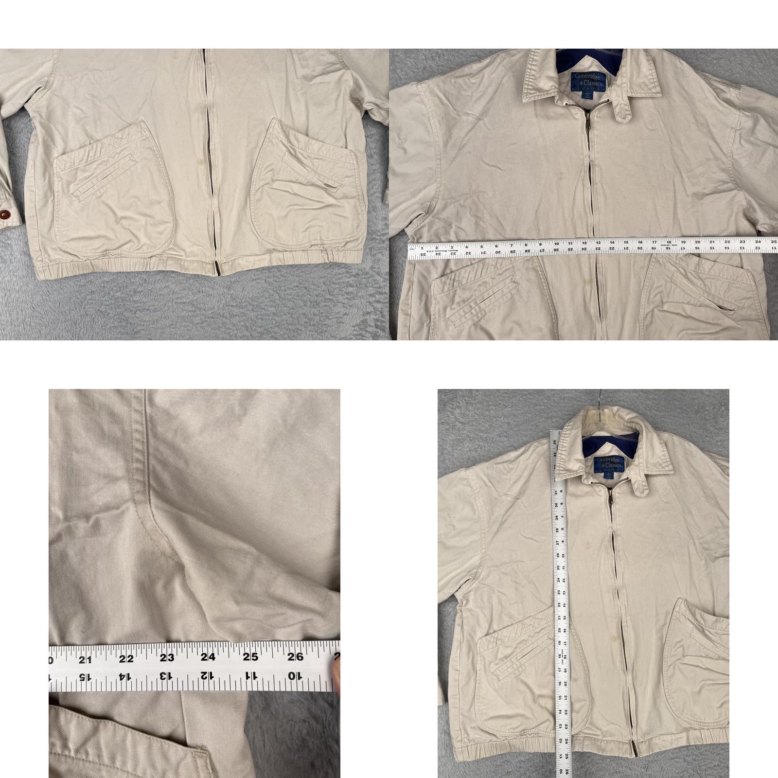 Vintage VINTAGE Cambridge Classics Jacket Mens Large Beige Cotton Zip Up Casual Pockets Cotton Zip Full Zip Lined Pockets Bomber Jacket Size US L / EU 52-54 / 3 - 8 Thumbnail