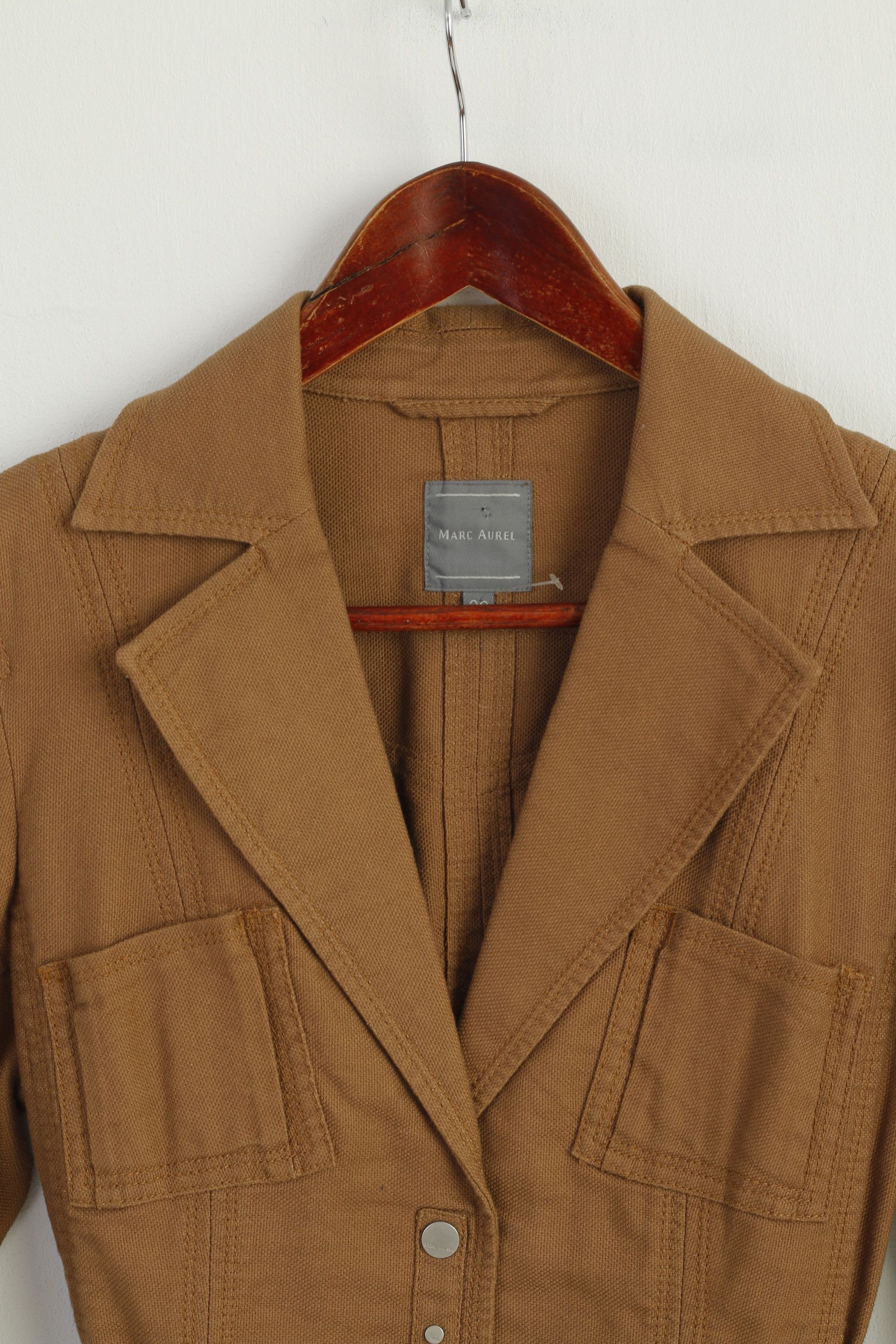 Vintage Marc Aurel Women 38 S Blazer Brown Cotton 9014 Size S / US 4 / IT 40 - 3 Thumbnail