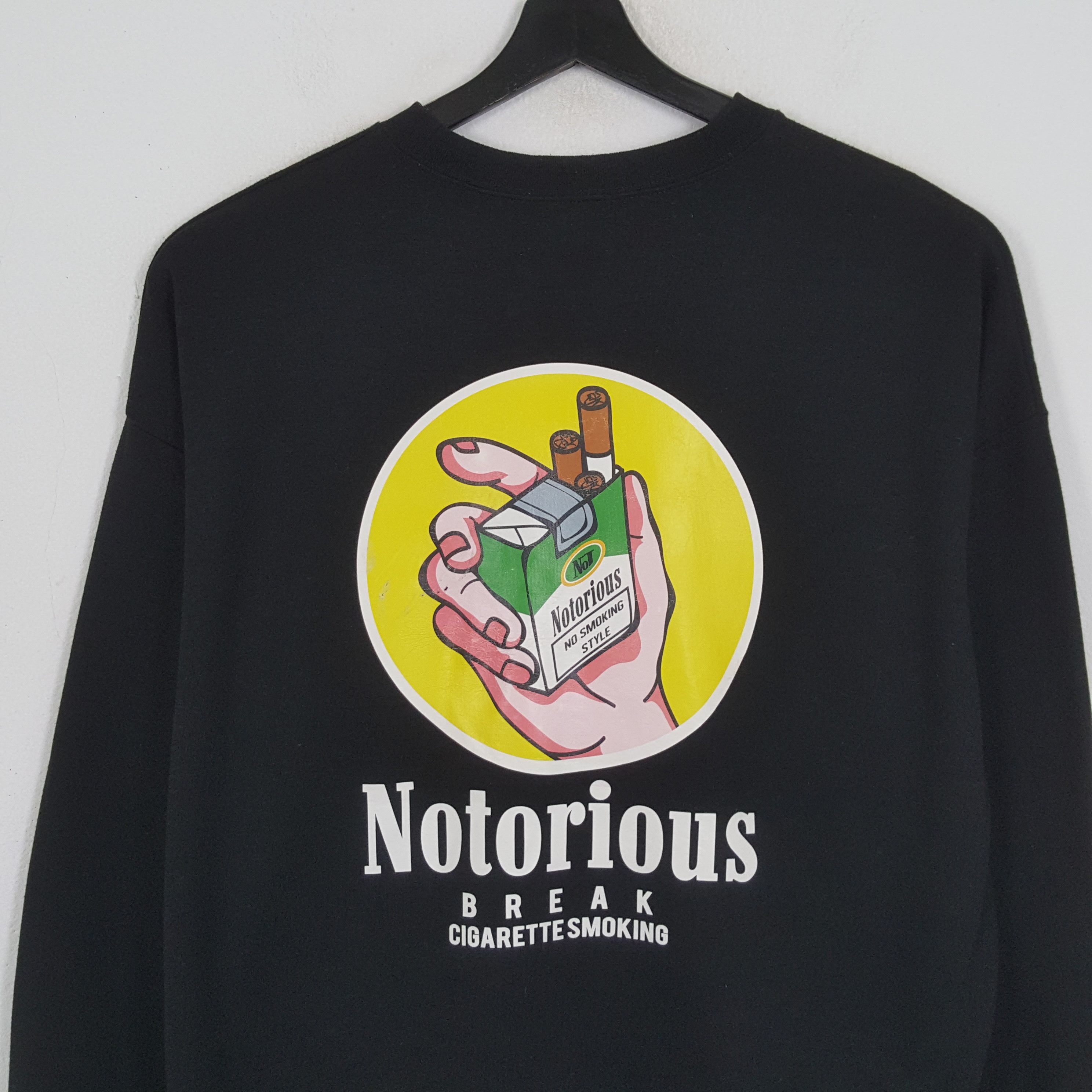 Vintage NOTORIOUS BREAK CIGARETTE Back Print Design Sweatshirt Size US XXL / EU 58 / 5 - 2 Thumbnail