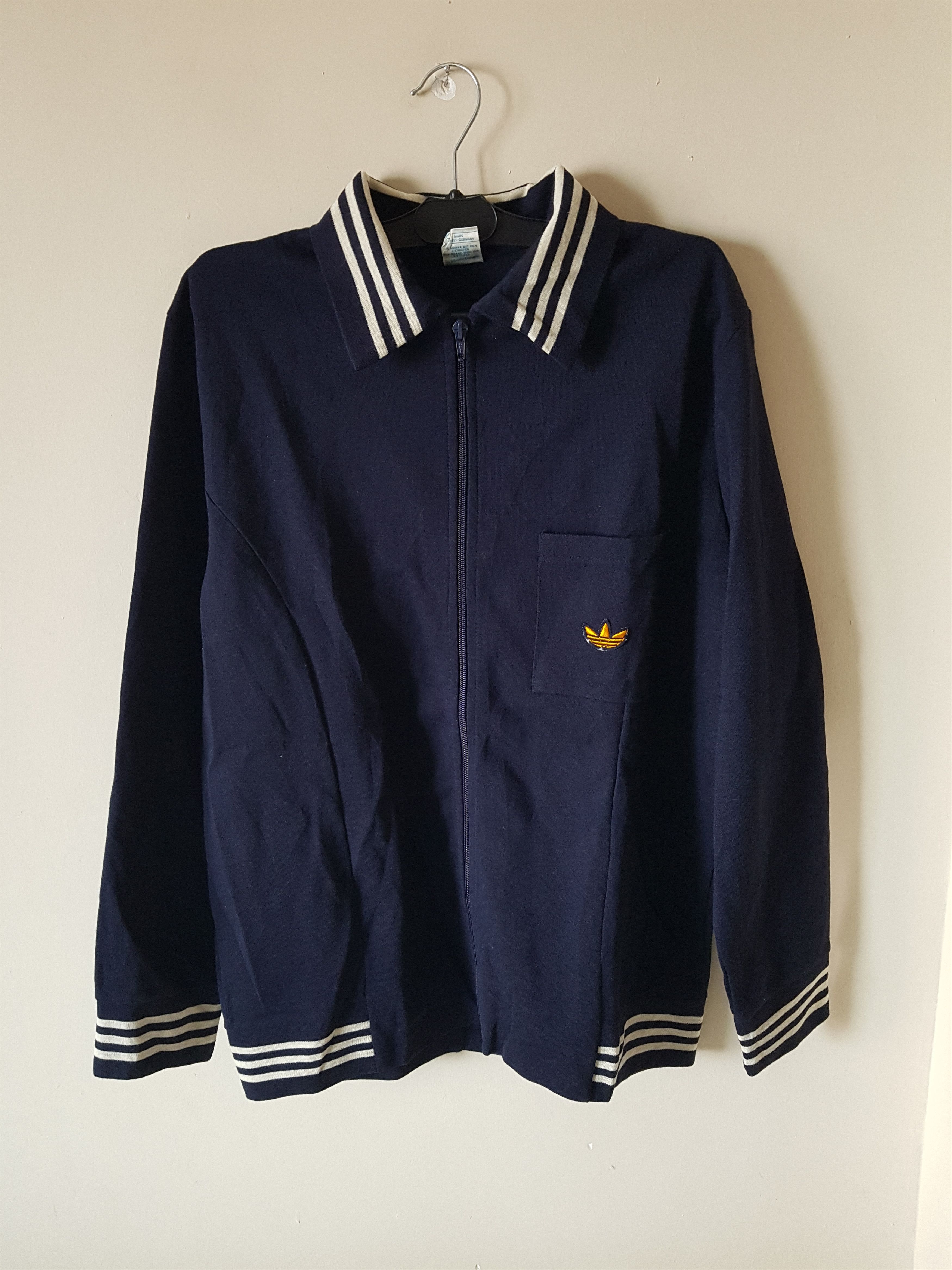 Adidas 70's Vintage Adidas Knit Jacket Wool Schwahn West-Germany Size US L / EU 52-54 / 3 - 1 Thumbnail