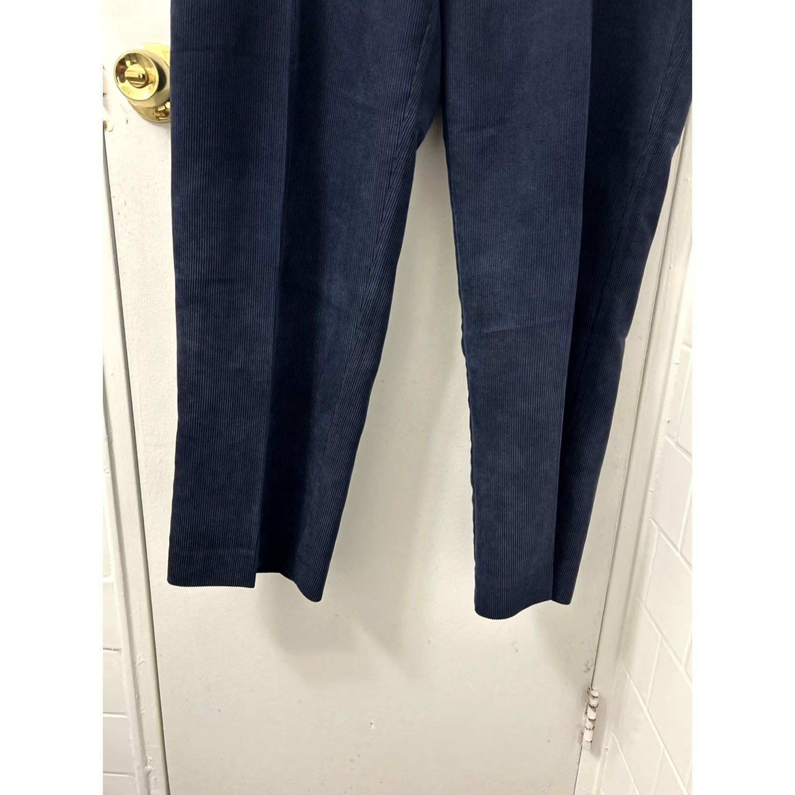 Footjoy FootJoy Pants Mens 38x30 Blue Corduroy Flat Front Straight Leg Trousers, 5-Pocket, Logo Accents, Classic Fit, 90s Preppy Size US 38 / EU 54 - 3 Thumbnail