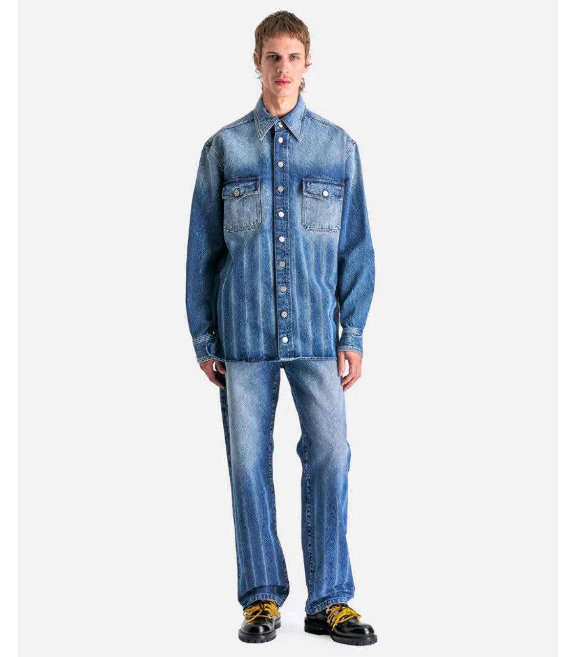 Namacheko New With Tags FW24-25 Hank Denim Shirt in Washed Blue size L Size US L / EU 52-54 / 3 - 5 Thumbnail