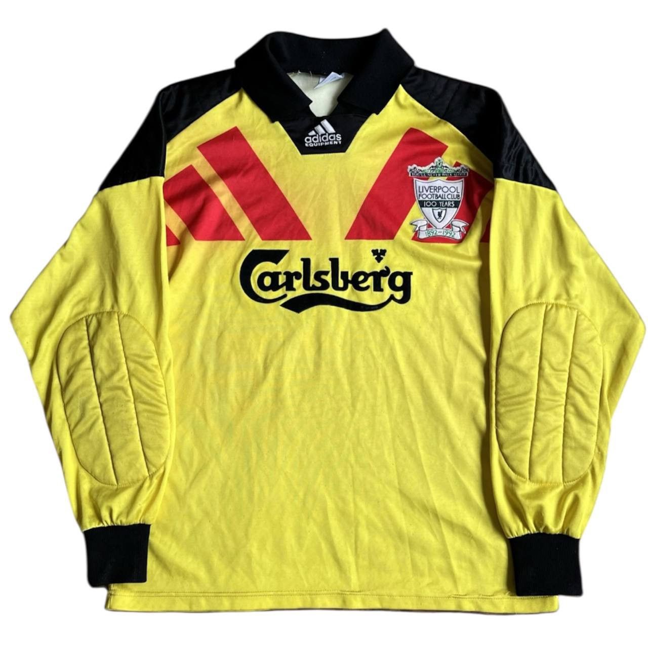 Adidas VERY RARE! 1992/93 LIVERPOOL FC GK 100 YEARS SOCCER JERSEY Size US M / EU 48-50 / 2 - 1 Thumbnail