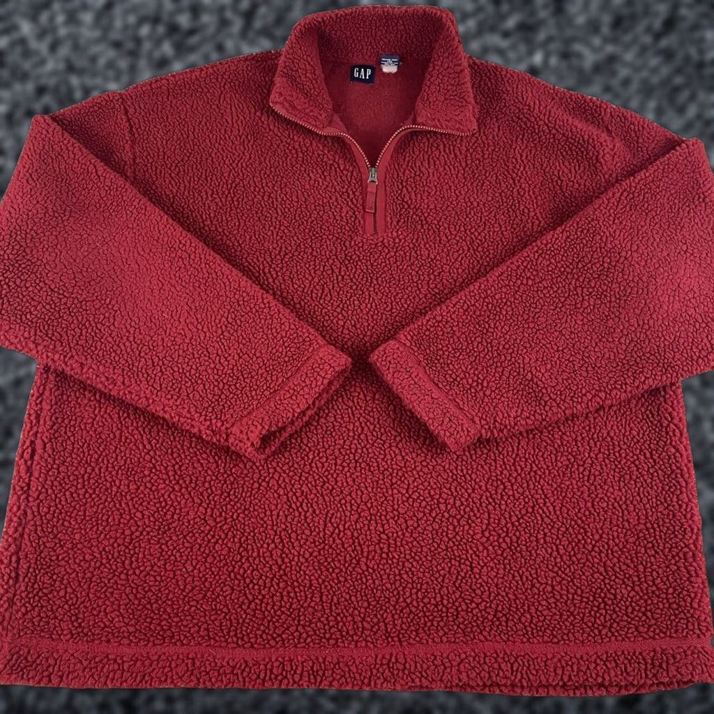 Gap VINTAGE Gap Jacket Mens XL Red 1/4 Zip Fleece Bomber Retro Skate Surf R1 Size US XL / EU 56 / 4 - 1 Thumbnail