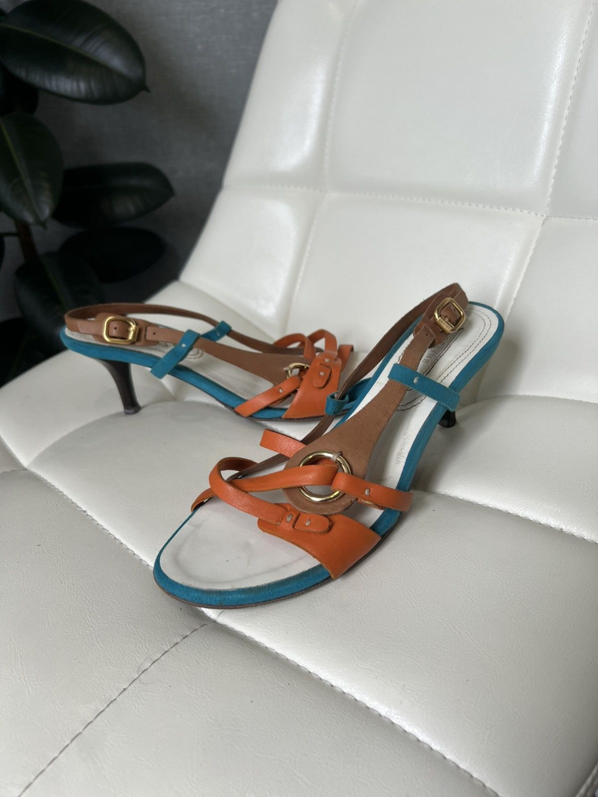 Celine Celine Leather Strappy Kitten Heel Sandals Size 37 Size US 7 / IT 37 - 2 Thumbnail