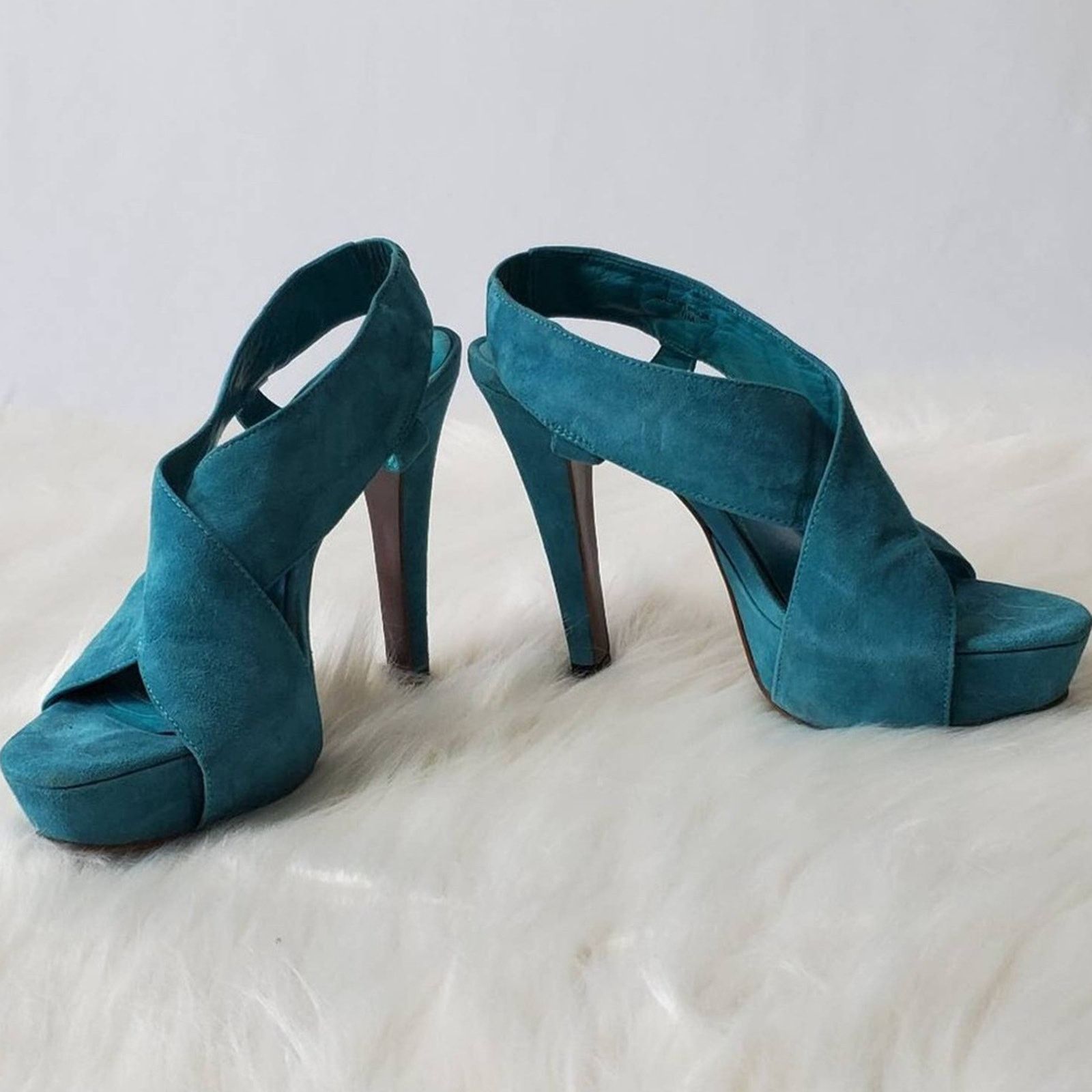Diane von Furstenberg Diane Von Furstenberg Suede Criss Cross Platform Heels - 6 Size US 6 / IT 36 - 5 Thumbnail