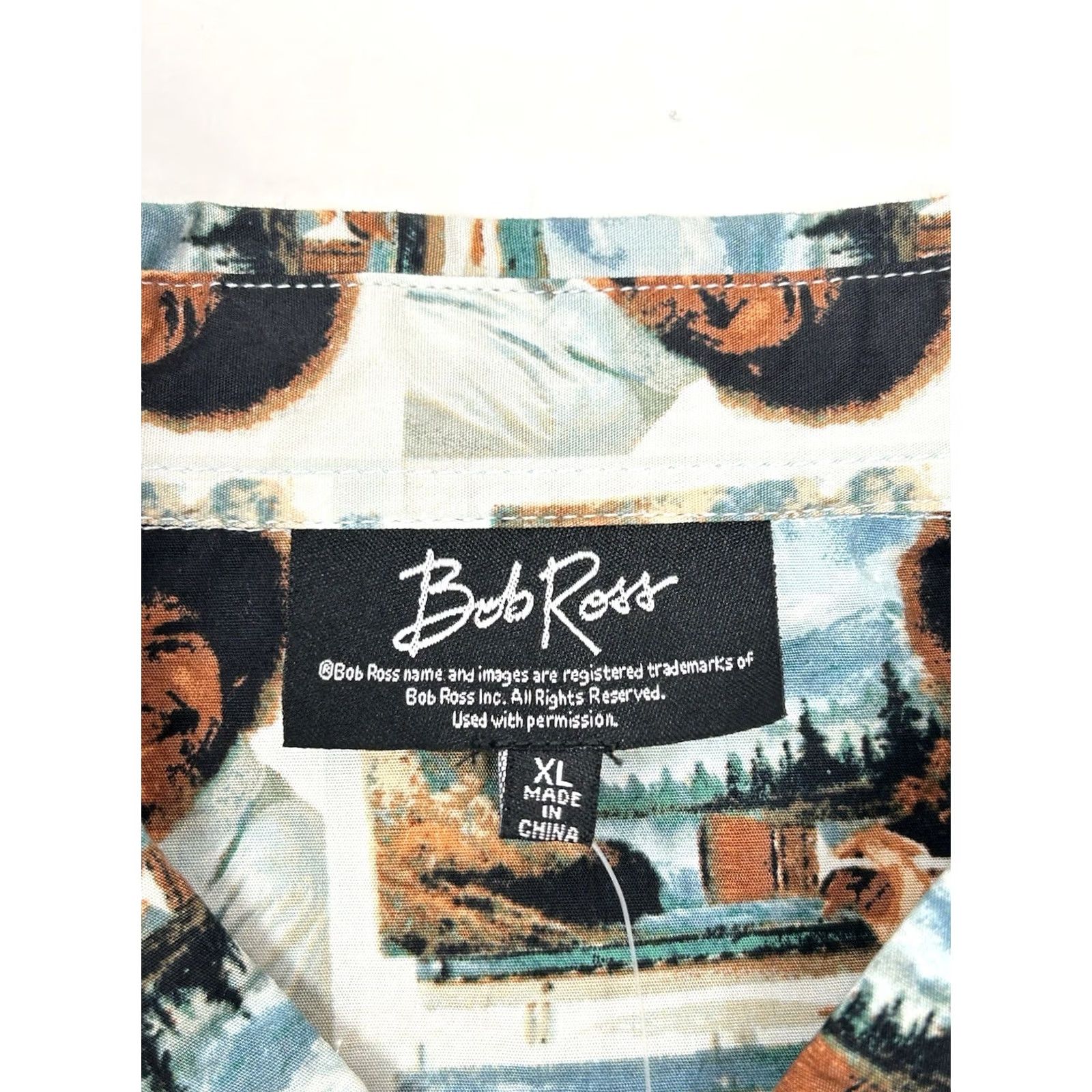 Vintage VINTAGE Bob Ross Men Button Up Shirt XL Blue Photo All Over Print Short Sleeve Spencer’s Size US XL / EU 56 / 4 - 3 Thumbnail