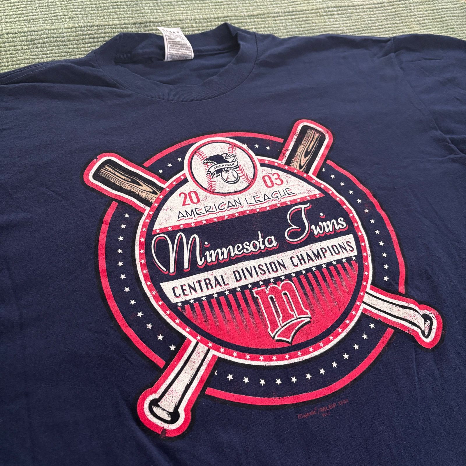 MLB × Vintage Vintage Minnesota Twins 2003 Central Division Champions Tee Size US XL / EU 56 / 4 - 4 Thumbnail