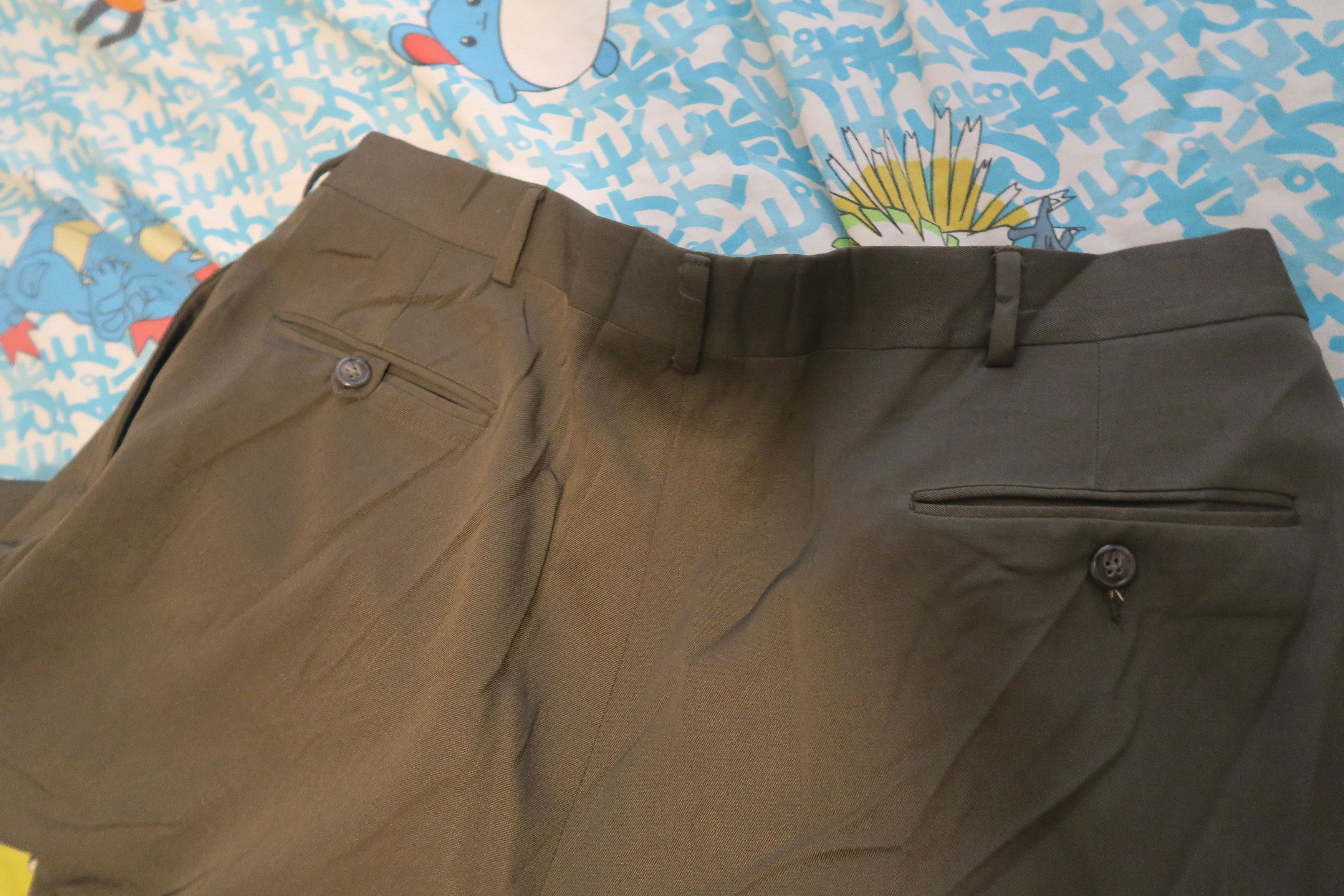 Polo Ralph Lauren × Vintage Polo Ralph Lauren Wool Gabard Pleated Trousers Union Made Size 38R - 12 Thumbnail
