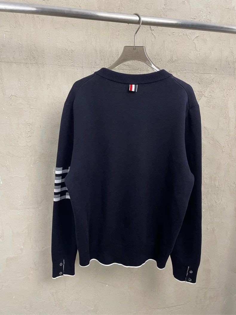 Thom Browne Thom browne Dark blue color plaid puppy four-striped knitte Size US L / EU 52-54 / 3 - 2 Thumbnail