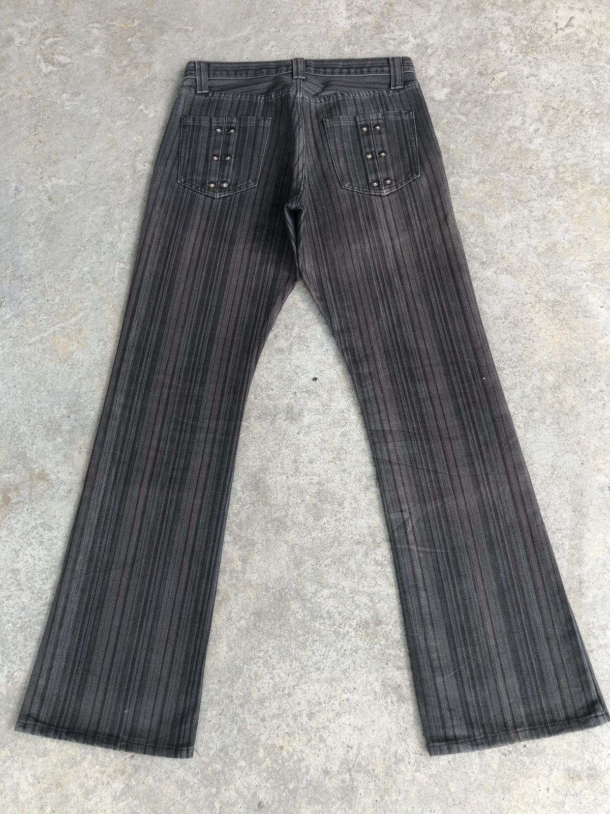 semanticdesign Japanese Semantic Design Flared Distressed Hickory Stripe Size US 29 - 2 Thumbnail