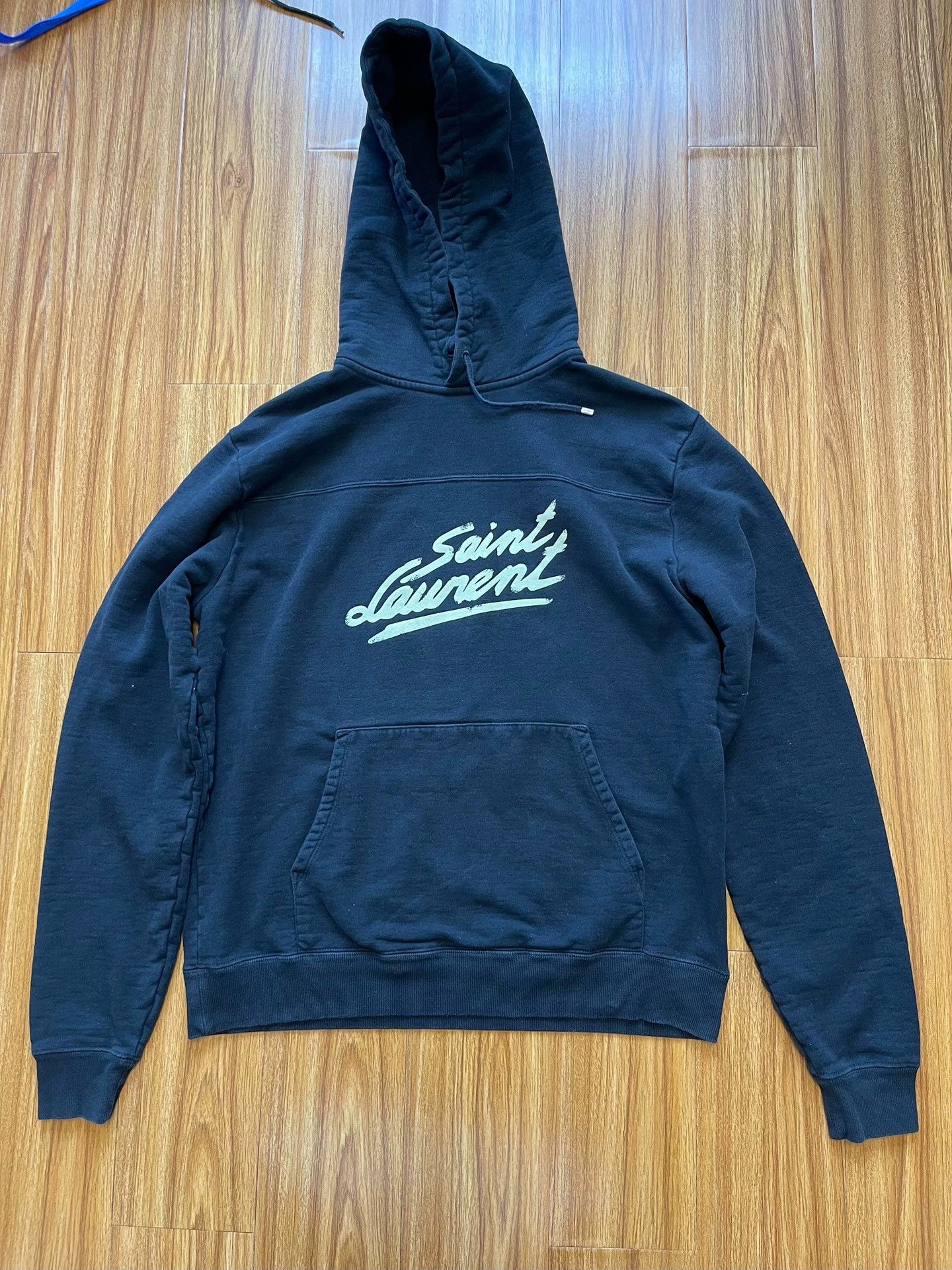 Saint Laurent Paris Saint Laurent Paris Logo hooded drawstring hoodie Size US XXL / EU 58 / 5 - 1 Thumbnail