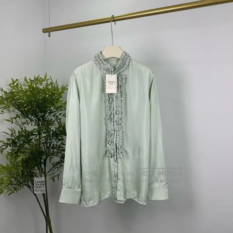 Jil Sander Jil Sander size 36 Palace style ruffled lace shirt Size XXS / US 00 / IT 34 - 1 Thumbnail