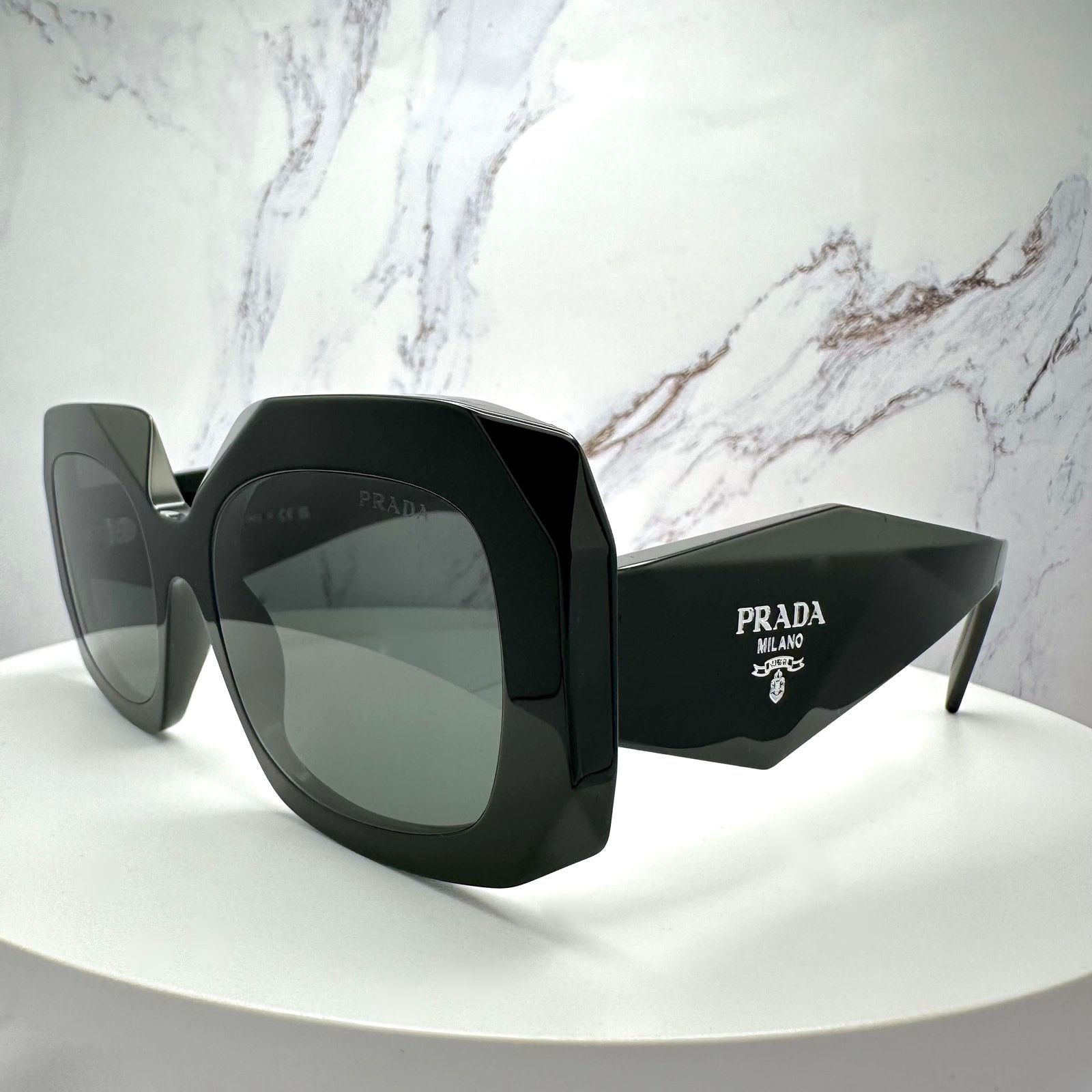 Prada New PRADA Sunglasses Black Silver Symbole Logo Oversized Size ONE SIZE - 9 Thumbnail