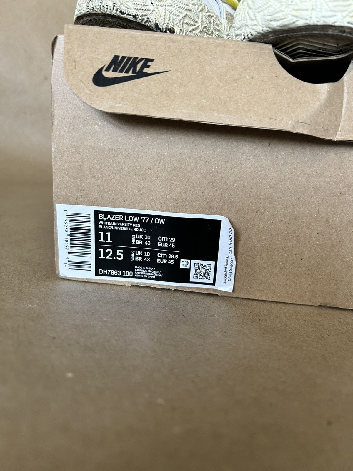 Nike × Off-White Nike Blazer Low x Off-White University Red Size 11 Size US 11 / EU 44 - 3 Thumbnail