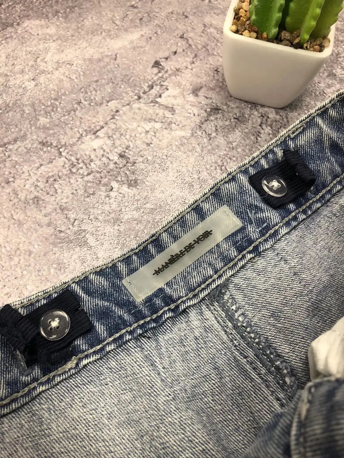 Maniere De Vior MANIERE DE VOIR Vintage Hype Avantgarde Jeans Striped Y2k Size 26" / US 2 / IT 38 - 9 Thumbnail