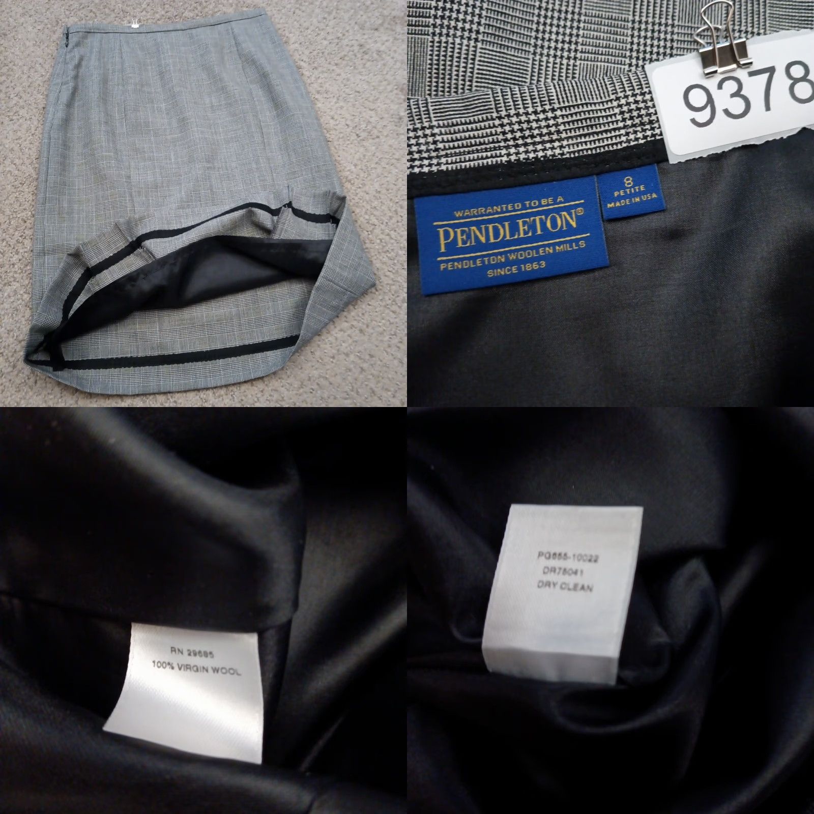 Pendleton Pendleton Skirt Women Knee Length Gray Plaid Lined Wool Pleated Size 8 Petite USA Size 30" / US 8 / IT 44 - 8 Thumbnail