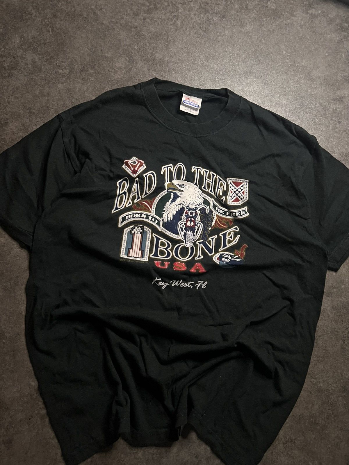Vintage Vintage tee Bas to the Bone 97s Size US L / EU 52-54 / 3 - 3 Thumbnail
