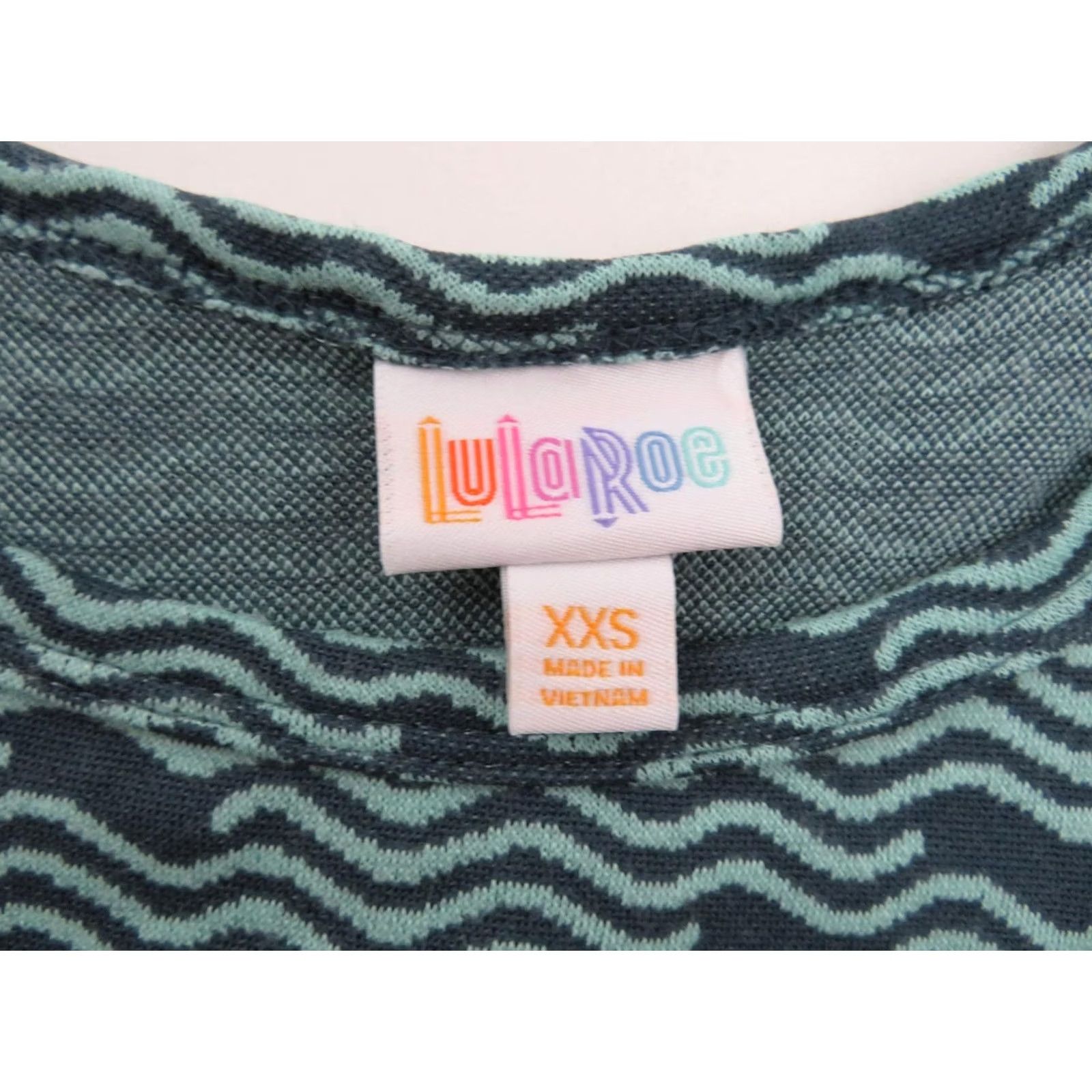 Vintage VINTAGE LuLaRoe Jacquard Carly Dress 2XS Blue Mint Green High Low Stretch Womens Sz 2XS Size XXS / US 00 / IT 34 - 5 Thumbnail