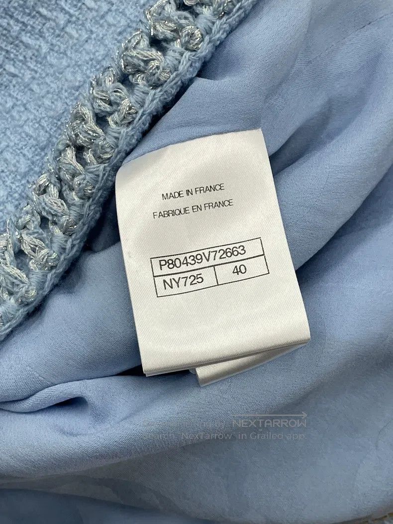 Chanel Chanel 25B blue tweed jacket Size S / US 4 / IT 40 - 5 Thumbnail