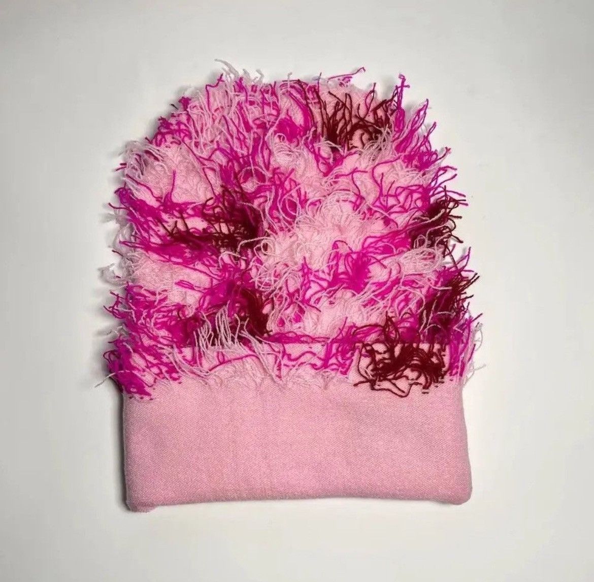 Japanese Brand Balaclava Distressed Knitted Fuzzy Beanie Hat Size ONE SIZE - 3 Thumbnail