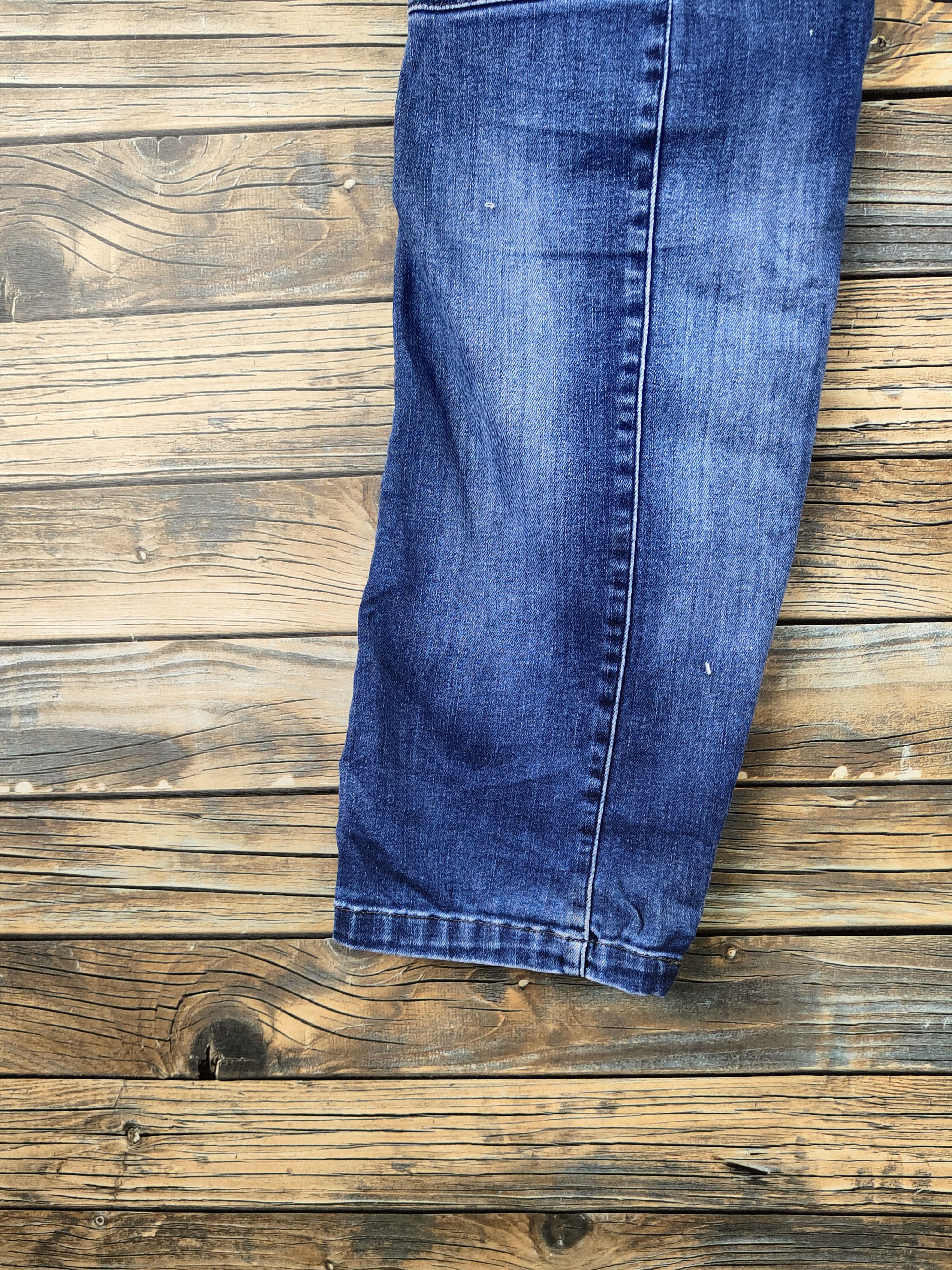 Japanese Brand I'z Frontier Blue Distressed Ripped Jeans #S2927 Size US 35 - 13 Thumbnail
