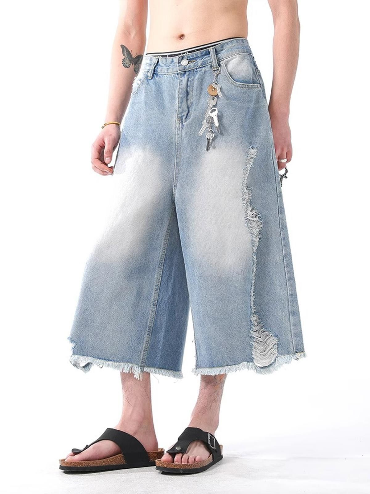 Vintage Distressed Denim Shorts Size US 32 / EU 48 - 2 Thumbnail