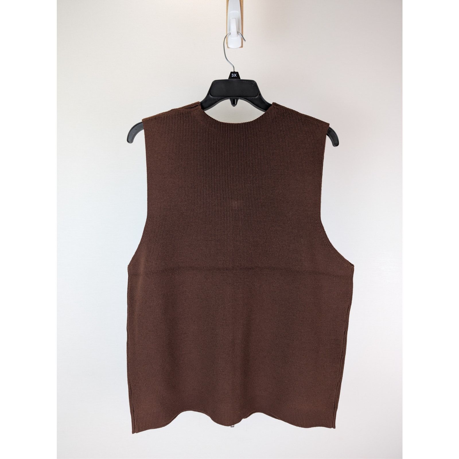 Studio Nicholson o1rshd1 Chesnut Knitwear 12GG Rib Zipped Vest Gilet in Brown Size US M / EU 48-50 / 2 - 16 Thumbnail