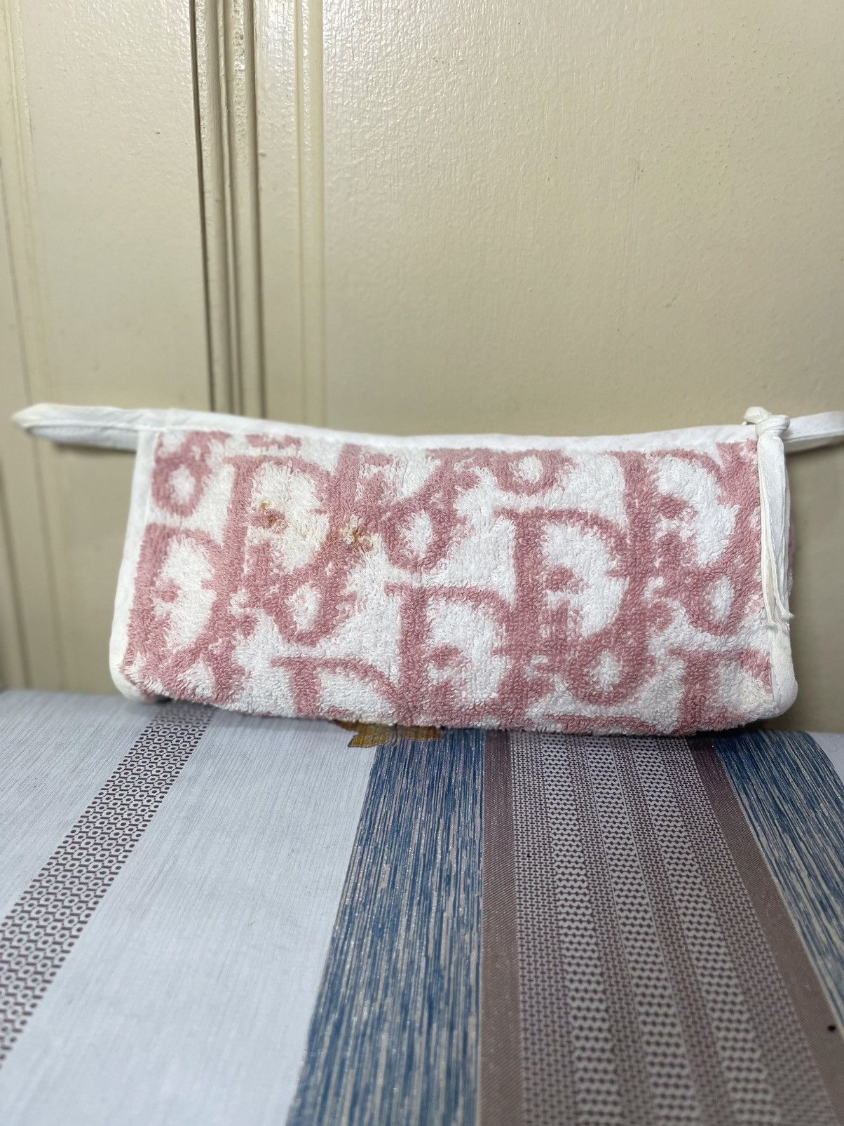 Dior Dior Vanity Case pink white cotton Size ONE SIZE - 2 Thumbnail
