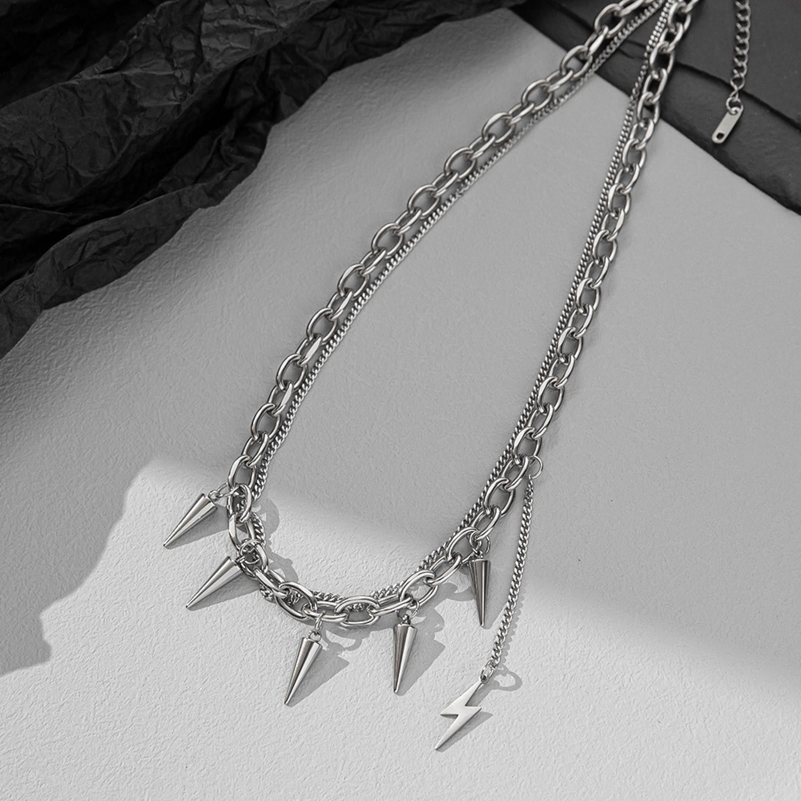 Jewelry Spike Chain Link Necklace Size ONE SIZE - 2 Thumbnail