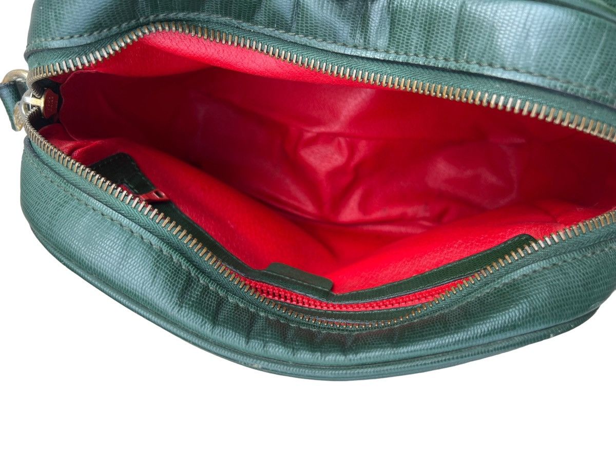 Celine × Leather Vintage CELINE Distress Patina Green Leather Bag riri Zipper Size ONE SIZE - 22 Thumbnail